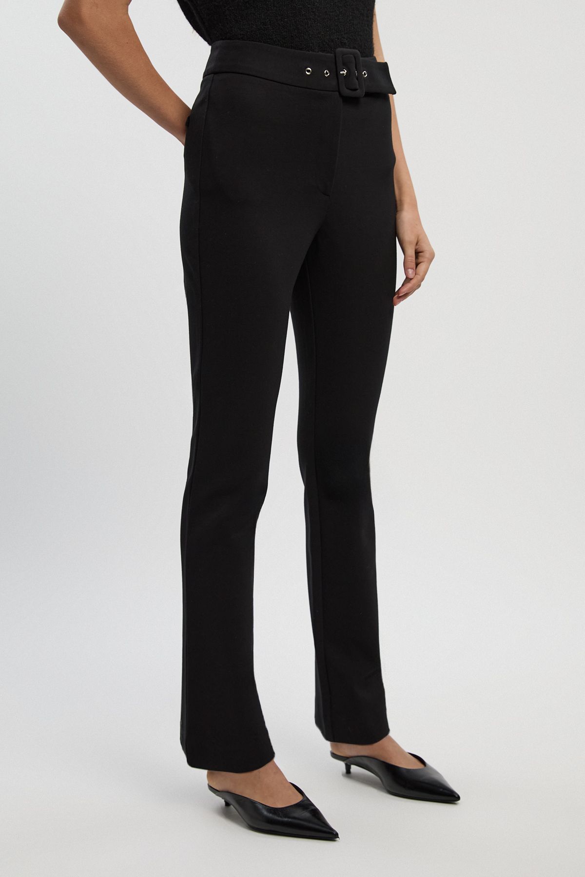 KarenMillen Ponte Buckle Belt Legging