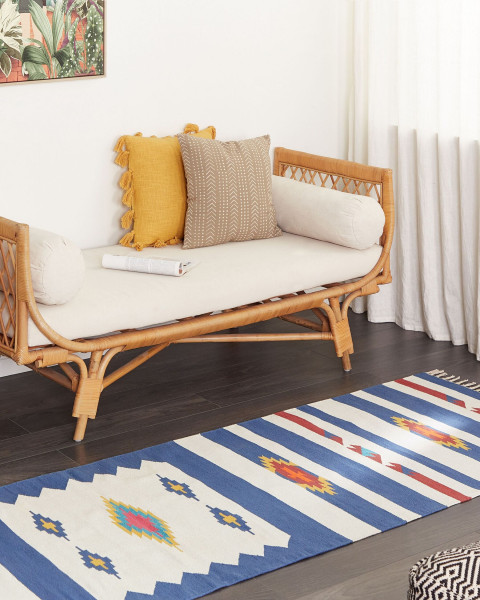 Dywan bawełniany kilim 80 x 300 cm wielokolorowy