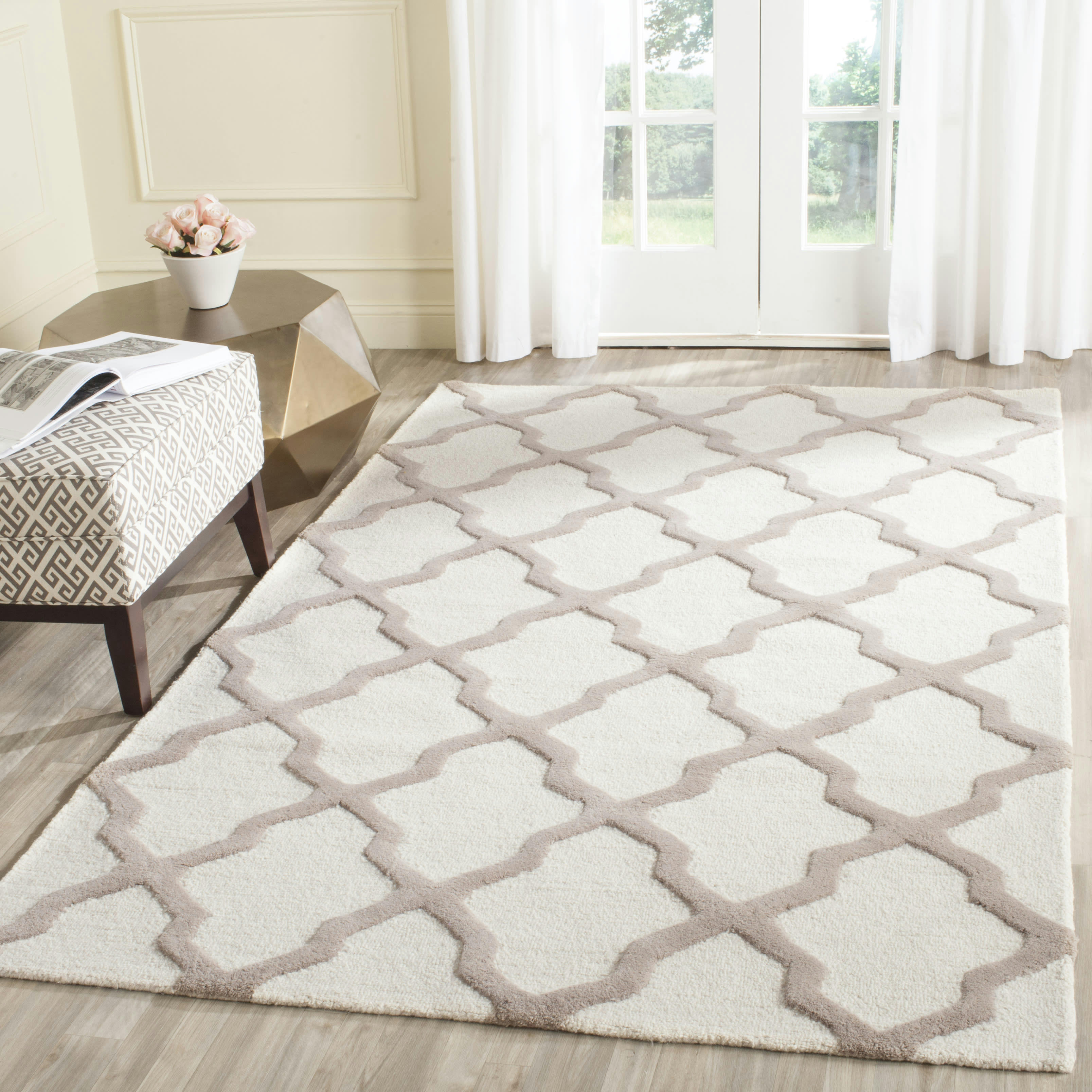 CAMBRIDGE - Tapis de salon interieur en  ivoire & beige, 91 x 152 cm