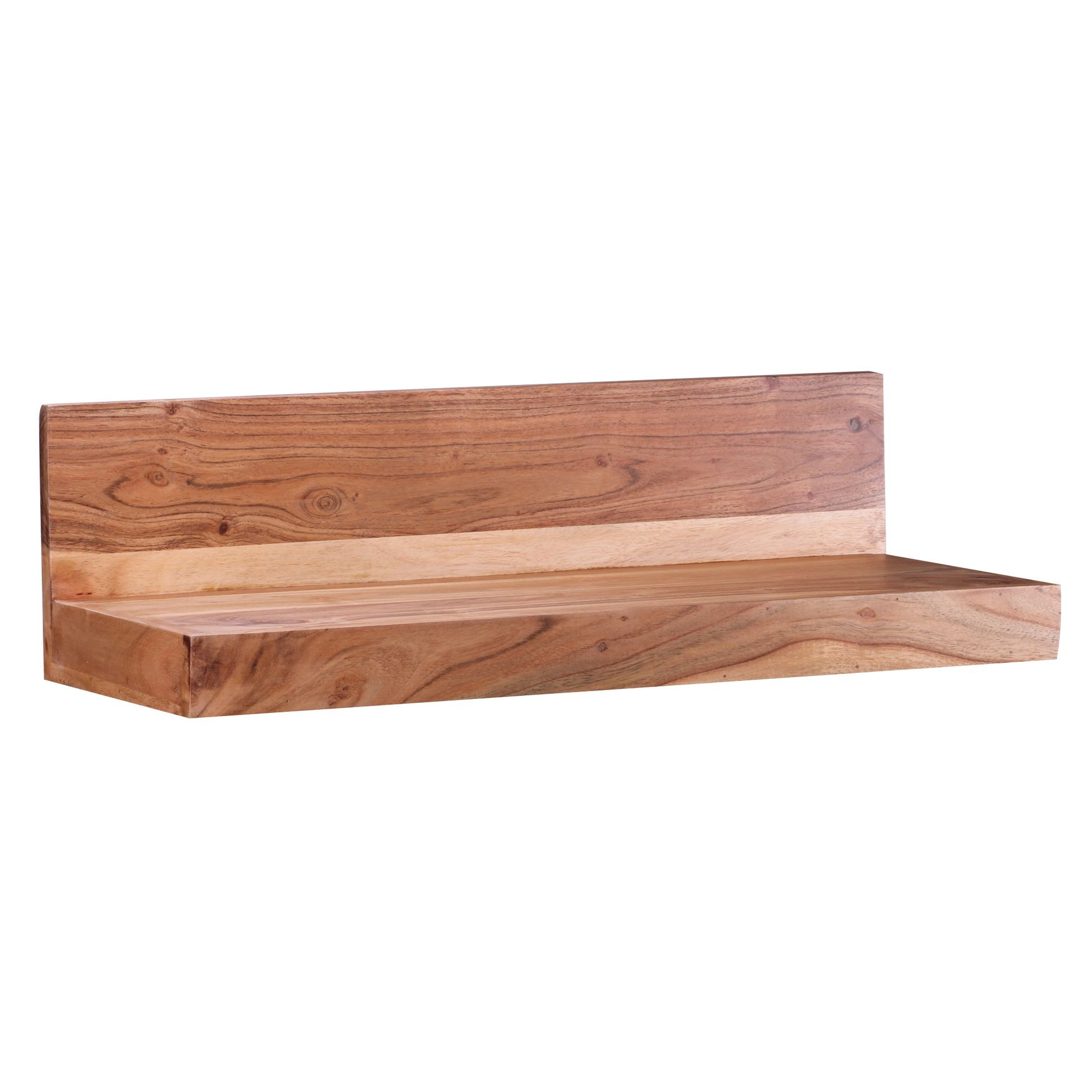 FineBuy Półka ścienna lite drewno akacjowe brązowy 60 cm