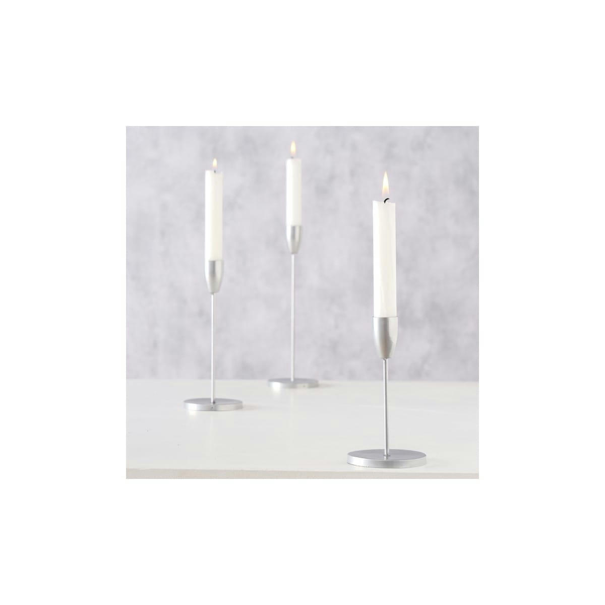 - Chandeliers de table argentés - Lot de 3