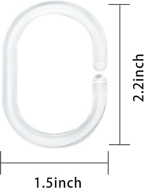 BASHLWUA 12pcs Transparent Anneaux de Rideau de Douche en Plastique en Forme de C Crochets de Rideau pour Rideau de Porte, Rideau