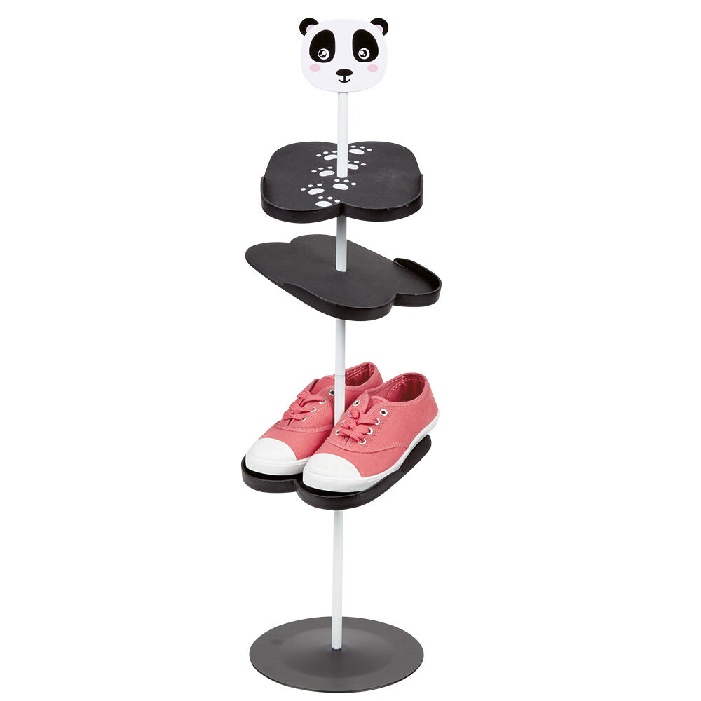 Range chaussure panda 3 paires 3 niveaux noir et blanc