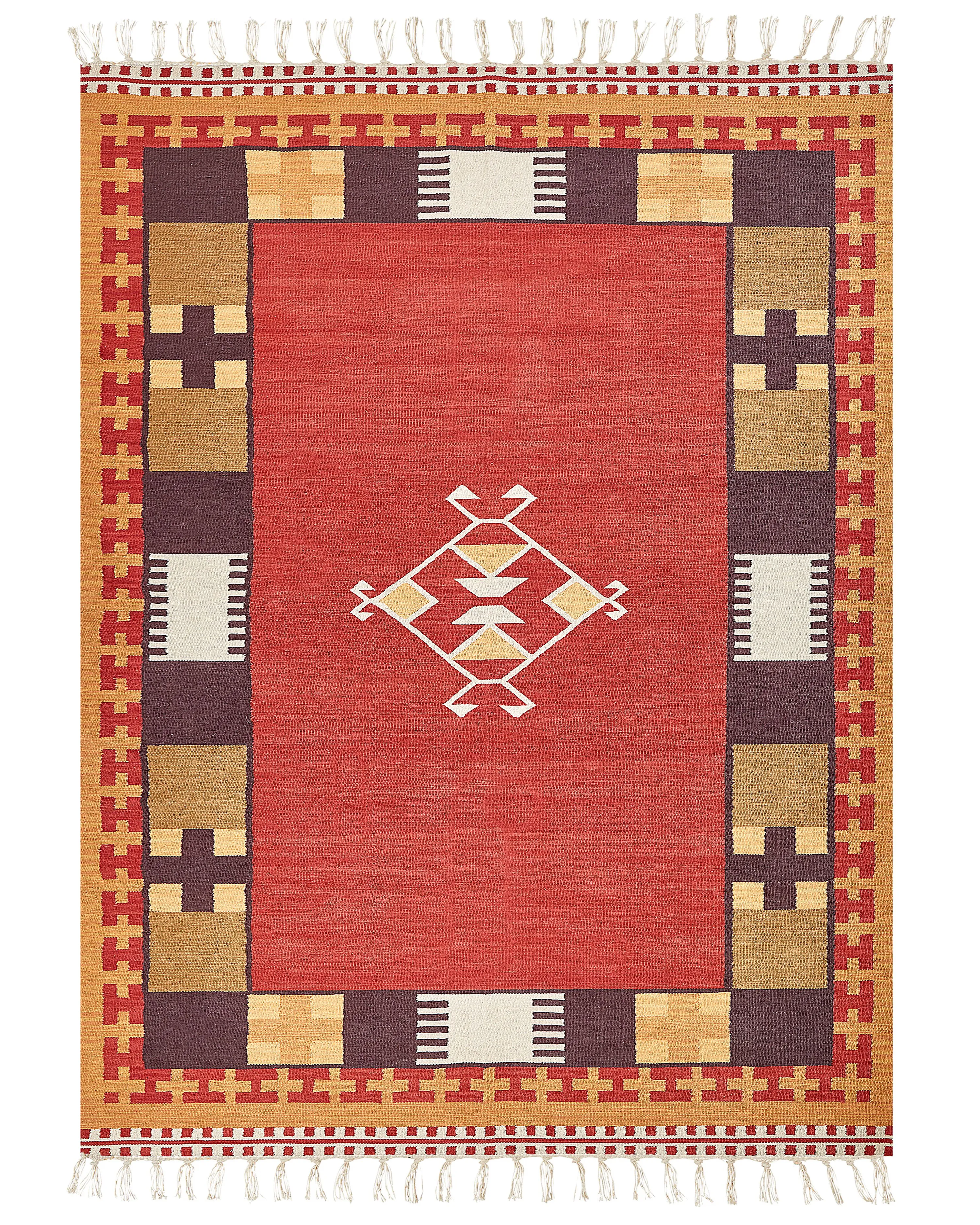 Rug PARAKAR Multicolour 140 x 200 cm Cotton Kilim