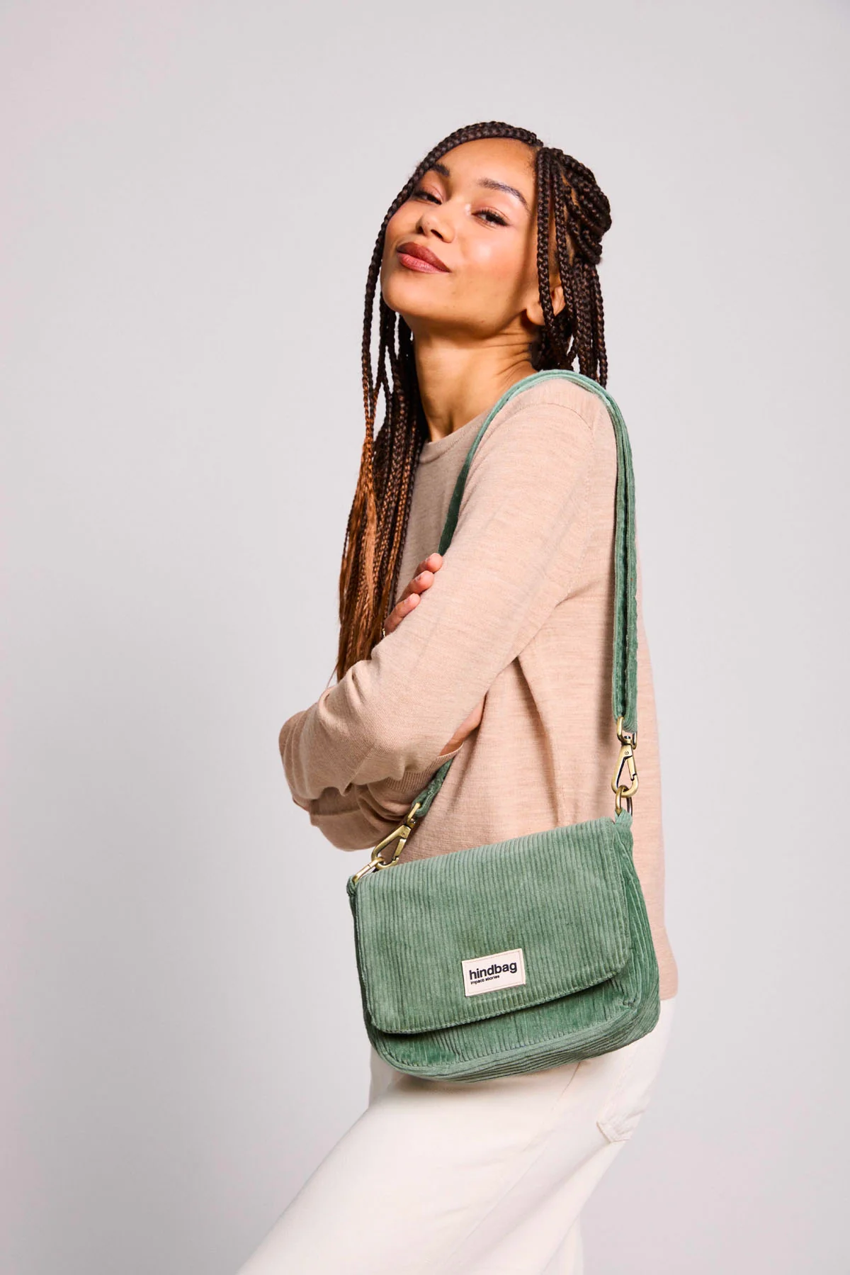 Sac à main Margault Velours Vert d'eau