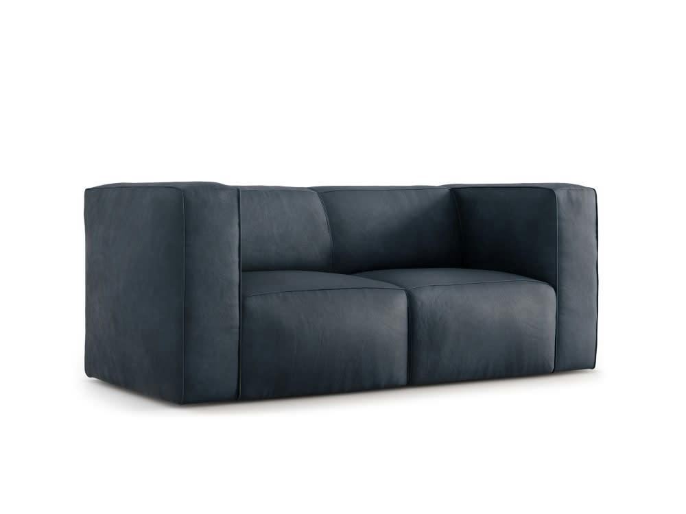 MUSE - Canapé 2 places en cuir bleu