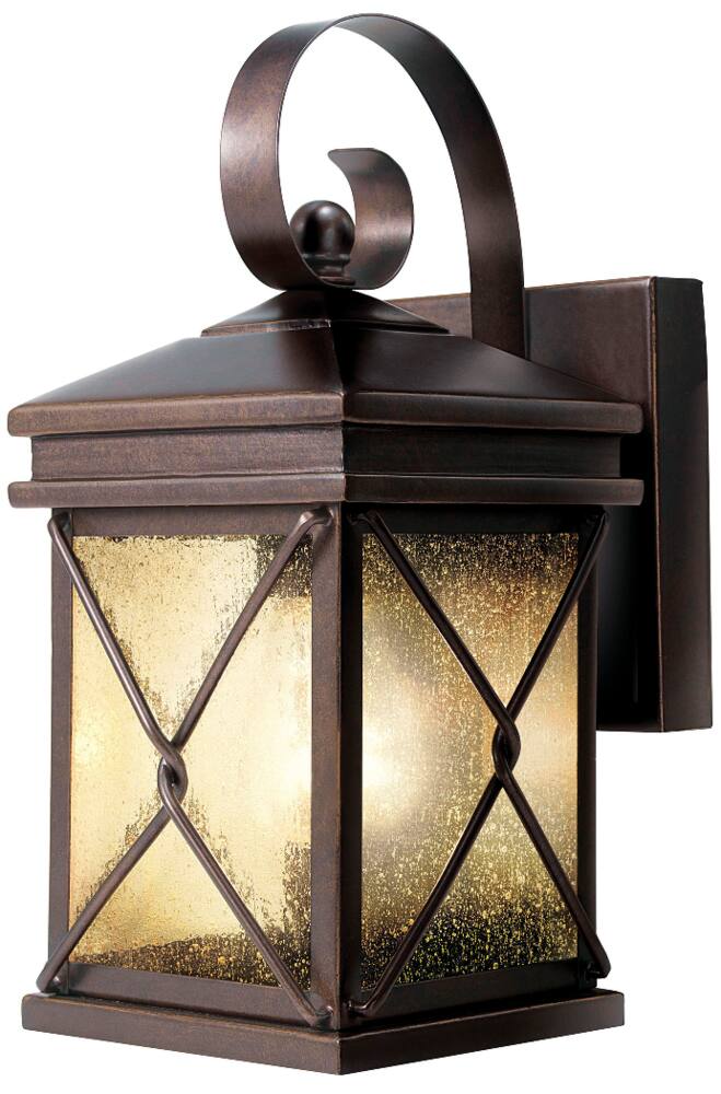 NOMA Clear Seeded Glass Paisley Outdoor Down Wall Light, Weather-Resistant, 2-pk, Bronze