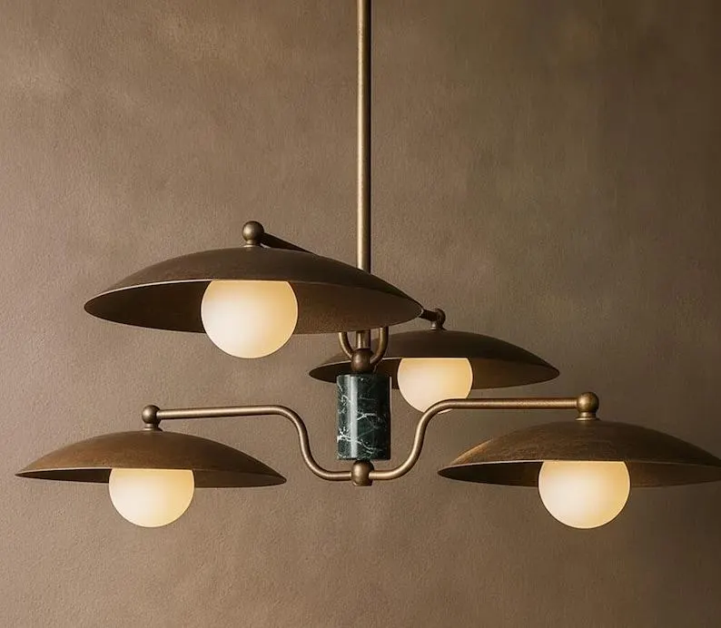 Brass Sputnik Chandelier Light: Mid Century Modern Dining Table Chandelier Lighting Fixture