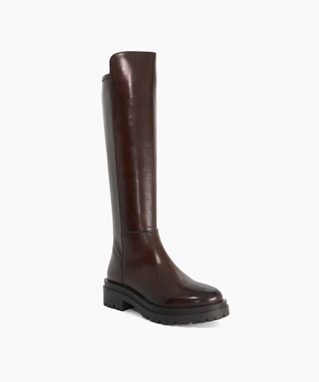 Tempers Brown - Leather Knee-High Boots