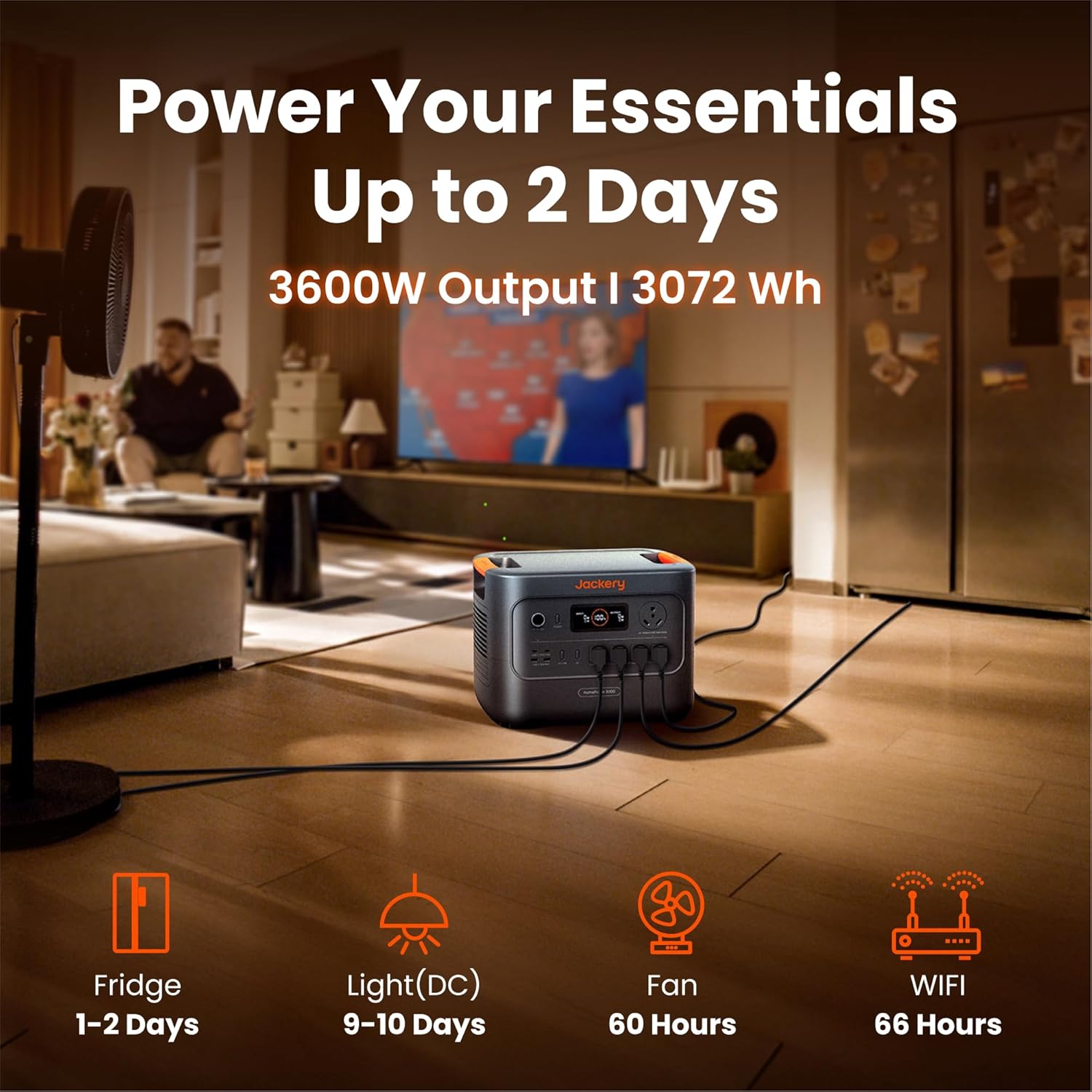 Jackery HomePower 3000 Portable Station with 2X 200W Panels  3600W (7200W Surge)  3072Wh LFP Battery  USB-A/C  Home Backup  RV & Emergencies  Grey