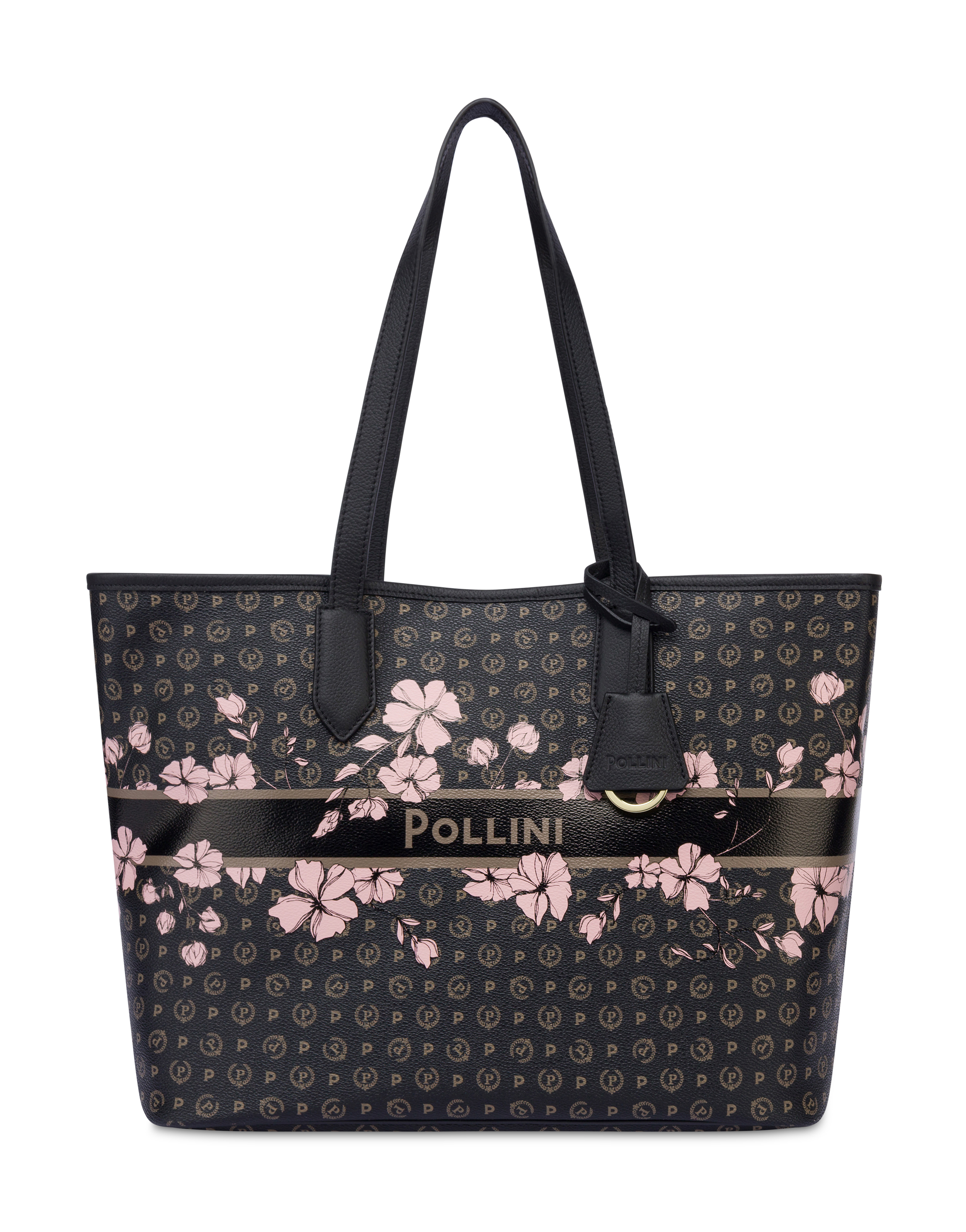 Shopping Bag In Heritage Marina Flower Nero/nero