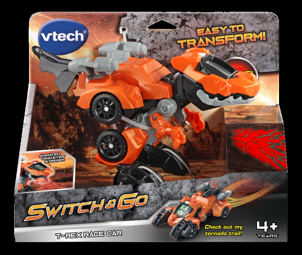 VTech Switch & Go T-Rex Race Car, English, Ages 4+