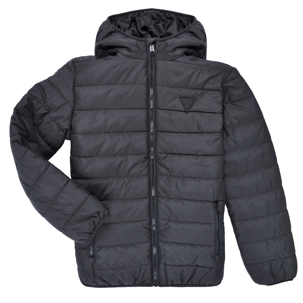 Guess - HOODED LS PADDED PUFFER W ZIP - Black