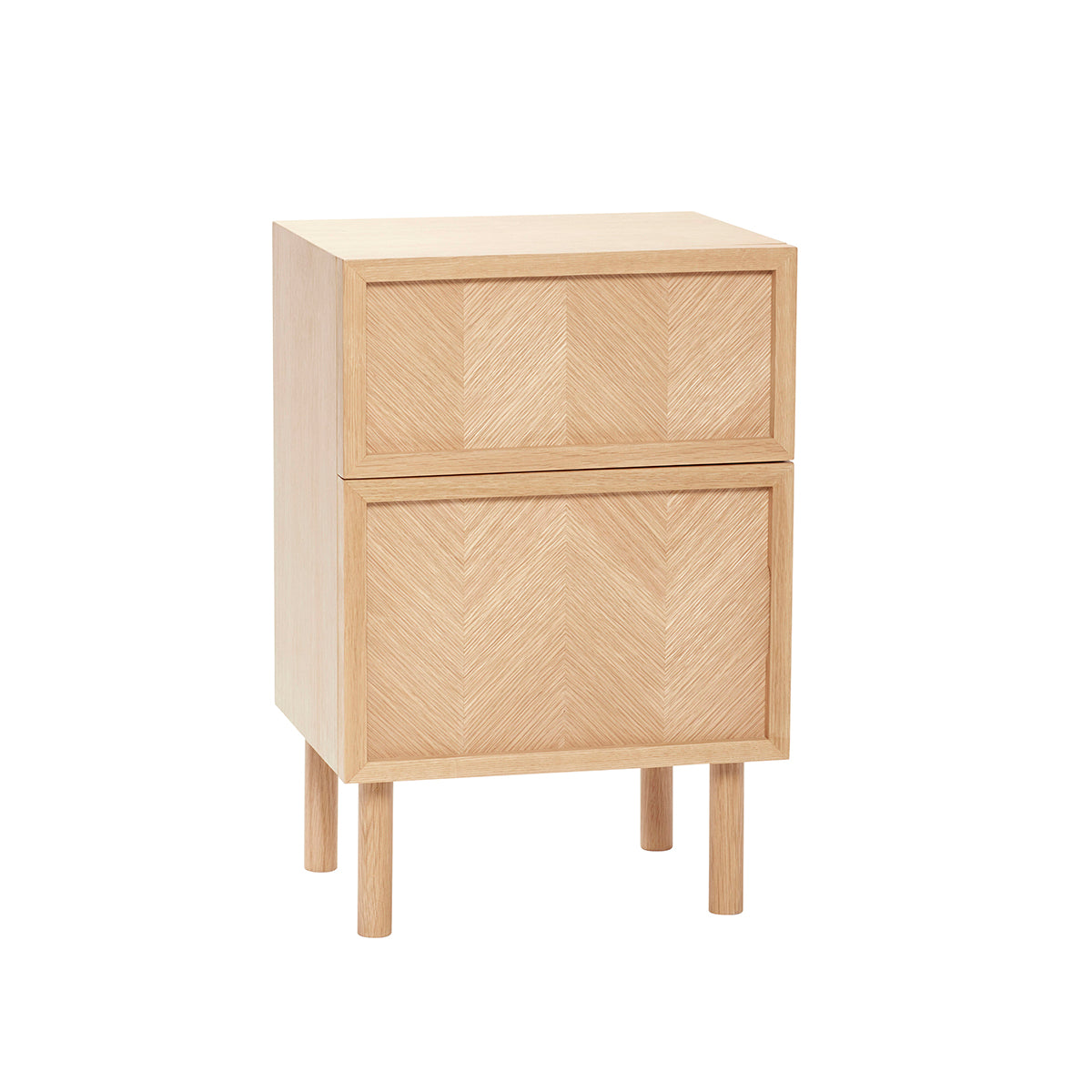 Hübsch nachtkastje Herringbone - mdf/eikenfineer/eikenhout - 40x30xh60cm
