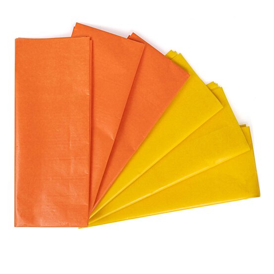 Orange and Yellow Tissue Paper 50cm x 75cm 6 Pack