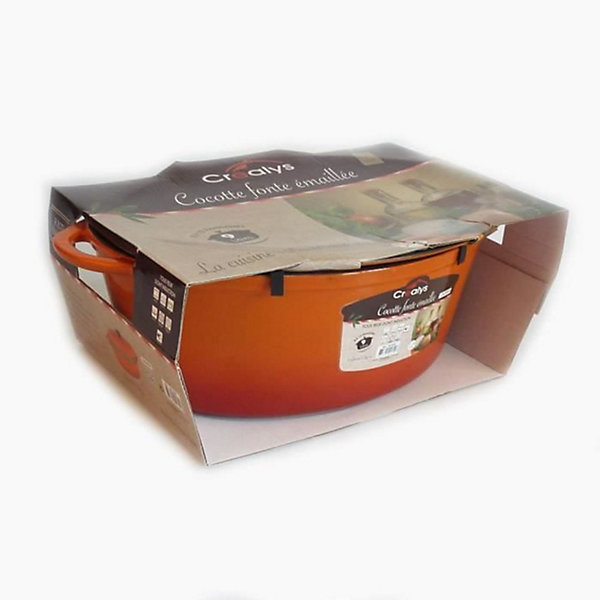 Cocotte ovale en fonte d'acier émaillée - 37 cm - 9 L - Orange
