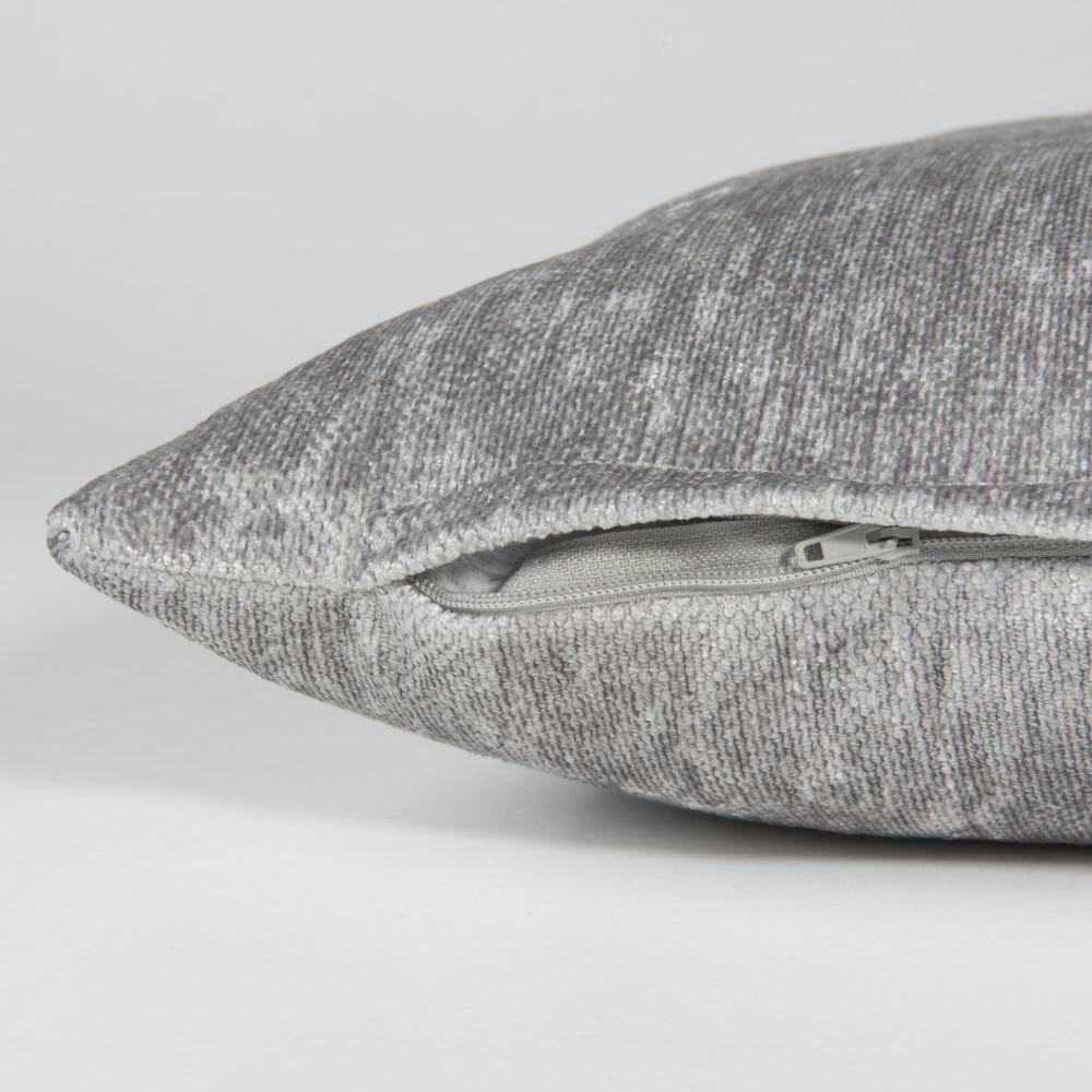 - Coussin en velours effet vieilli gris 45x45