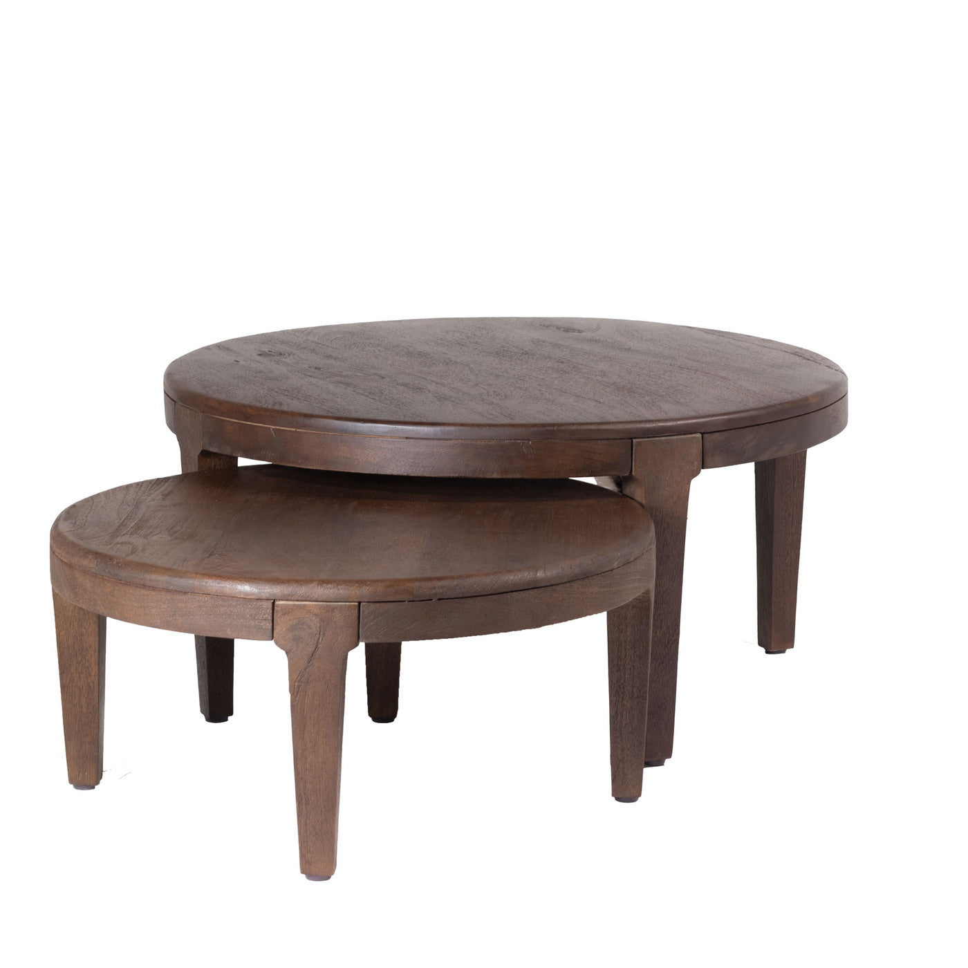 Giga Meubel Salontafel Mio - Rond - Acaciahout - Set van 2