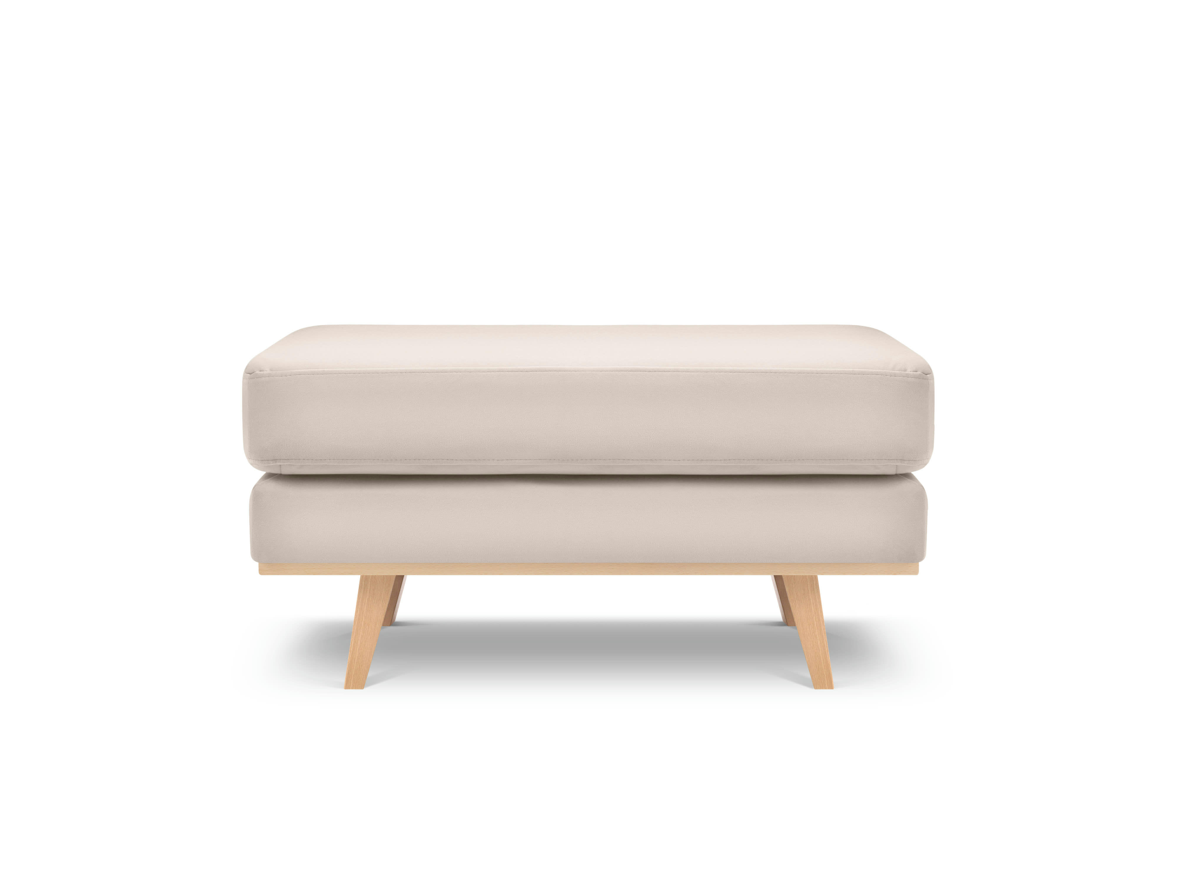 TUGELA - Pouf en velours beige