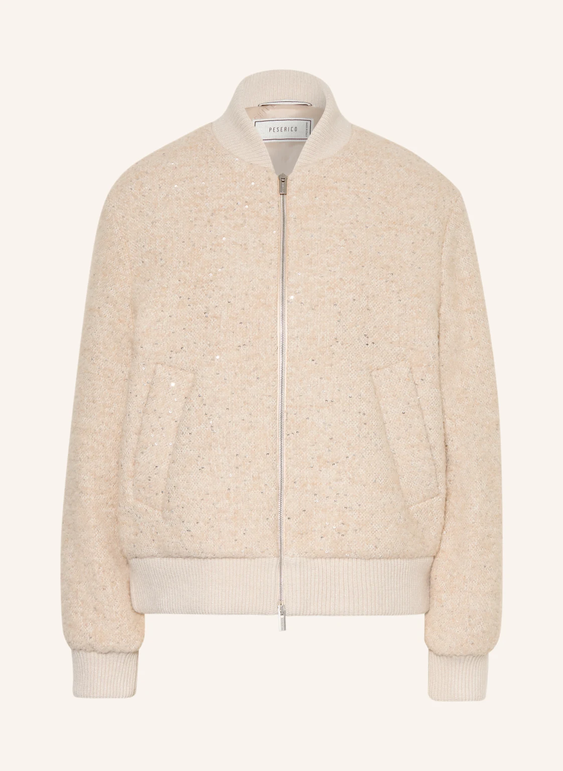 PESERICO Bouclé-Blouson mit Seide und Pailletten
