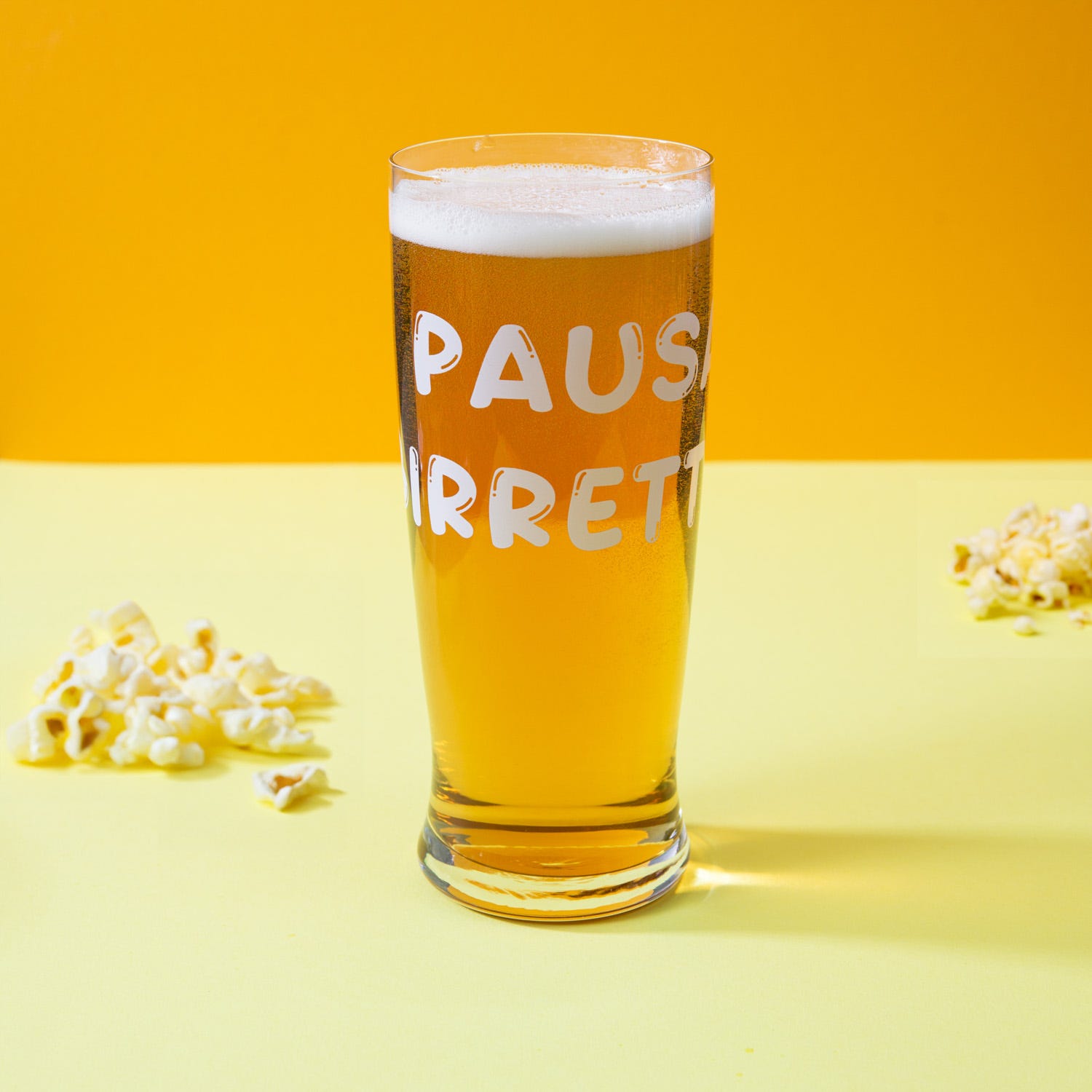 Bicchiere birra in vetro scritta Pausa birretta 500 ml