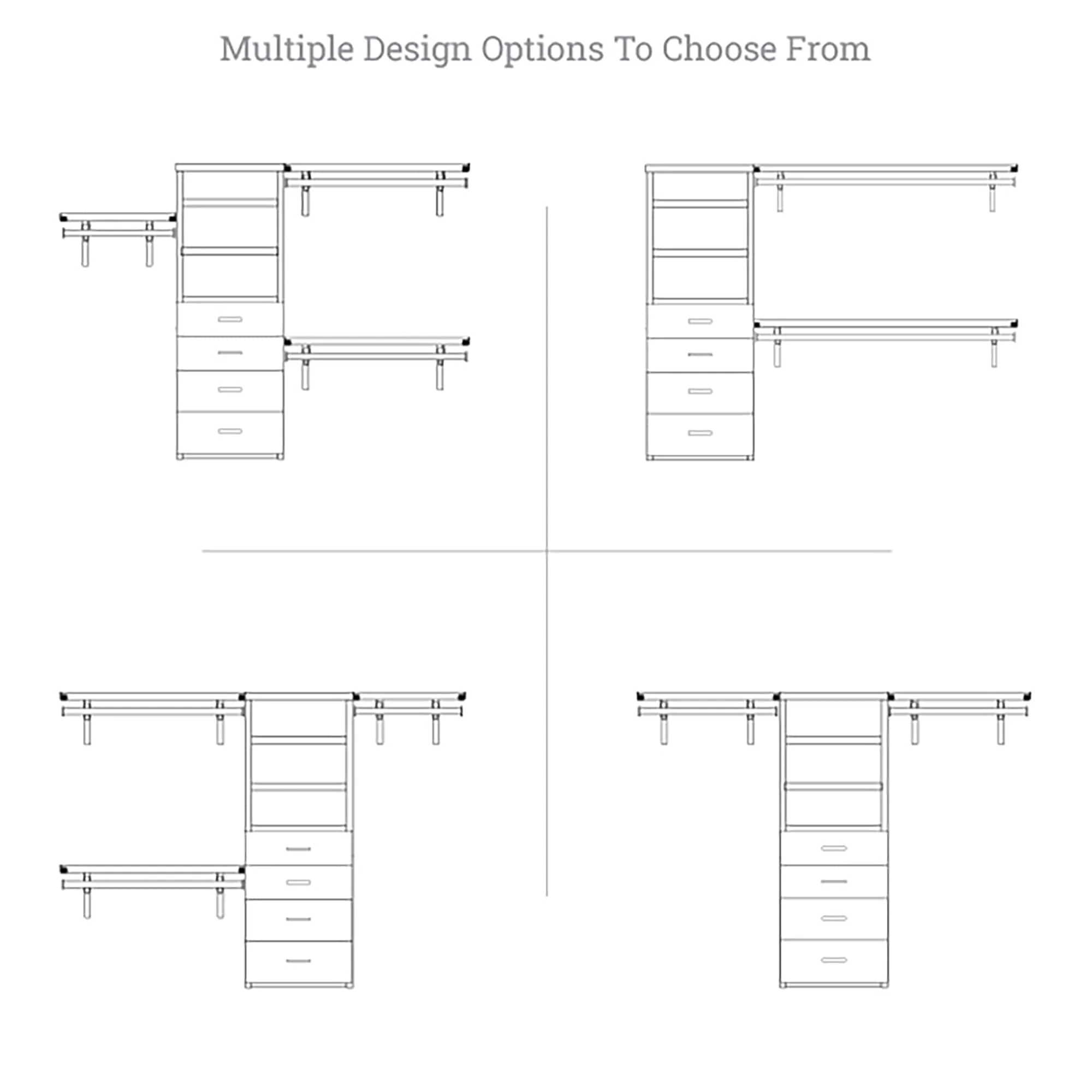 John Louis Home Solid Wood Walk-In Closet System with 4-Drawers Honey Maple