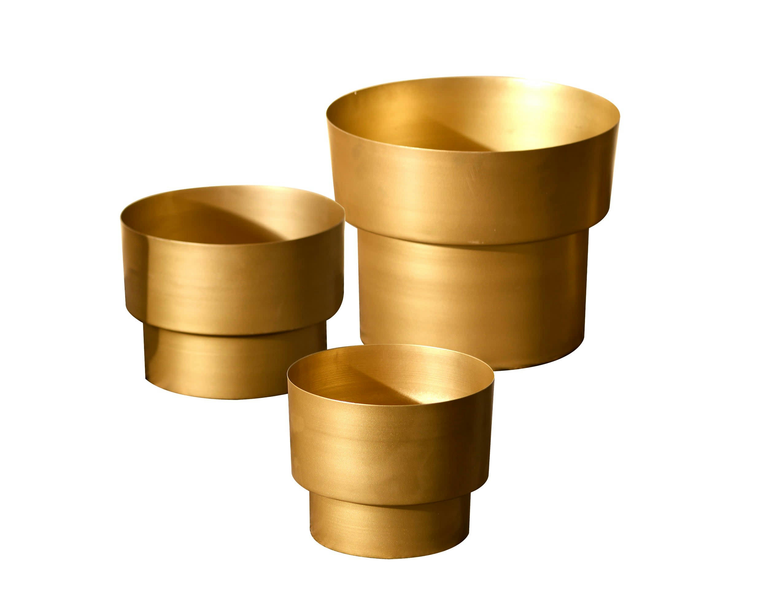 PRECIOR - Cache-pot d'intérieur en métal jaune