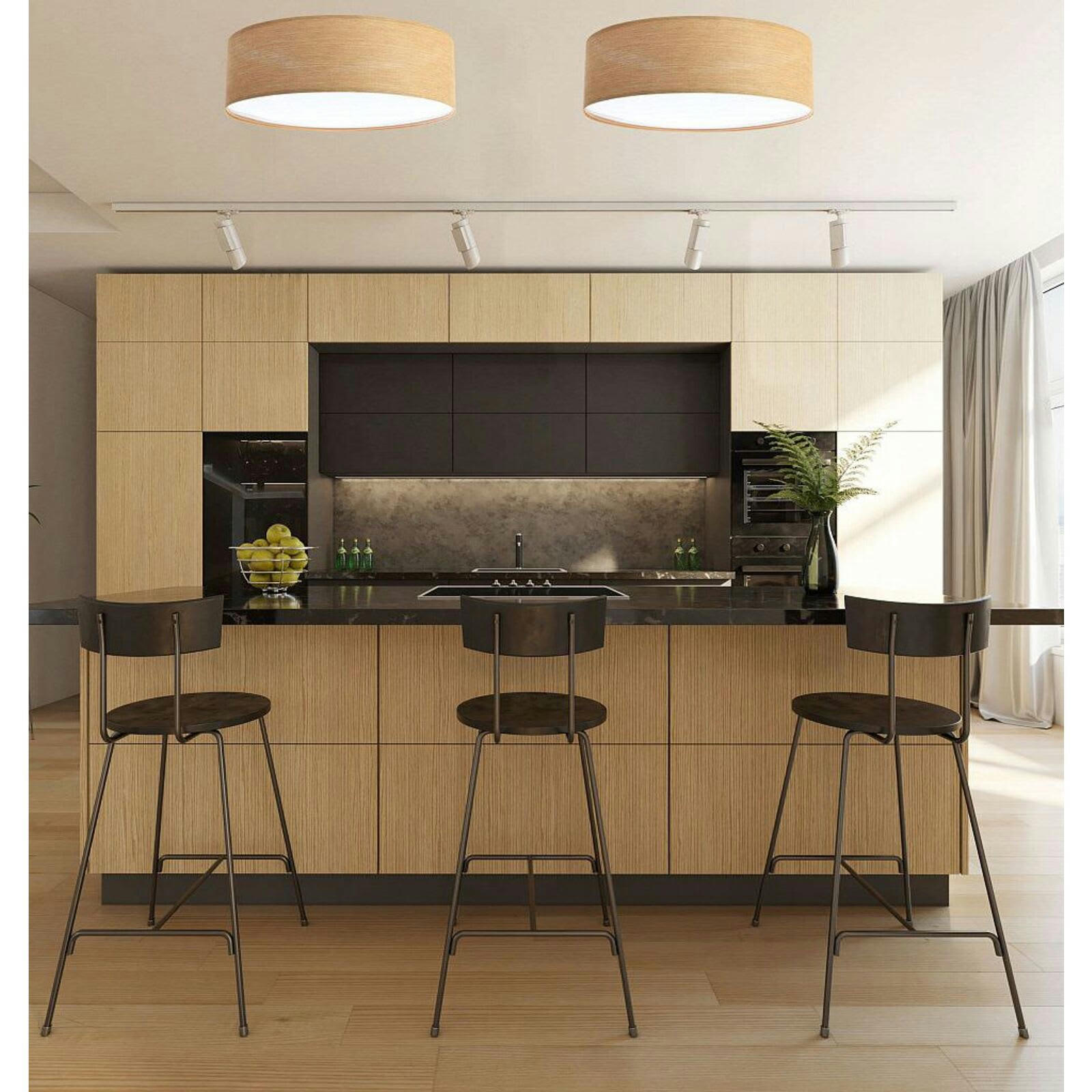 NATURAL - Plafonnier Tissu Bois clair