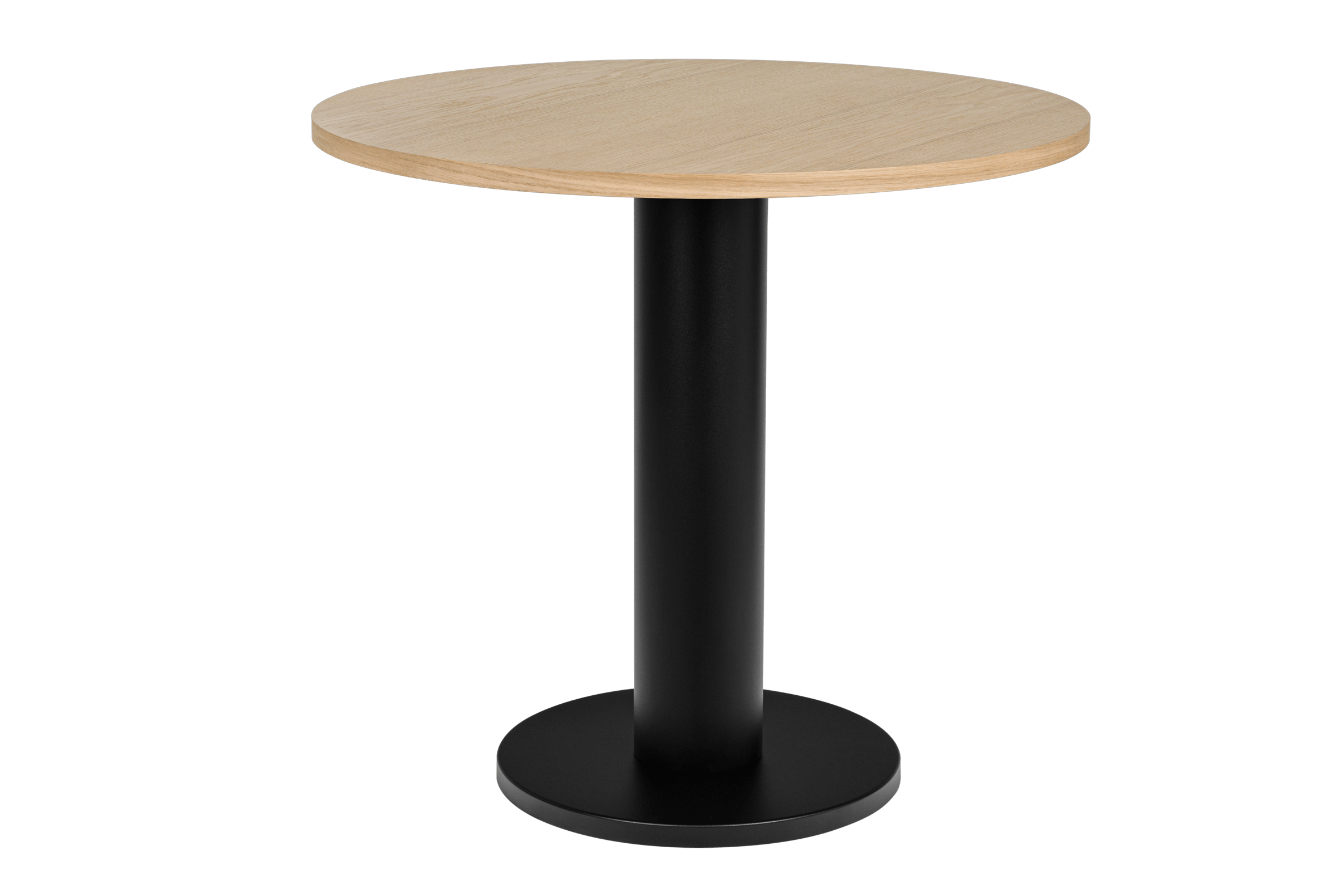 noo.ma Sool Café tafel - Ø80 cm, eiken fineer, Vulcano Black onderstel