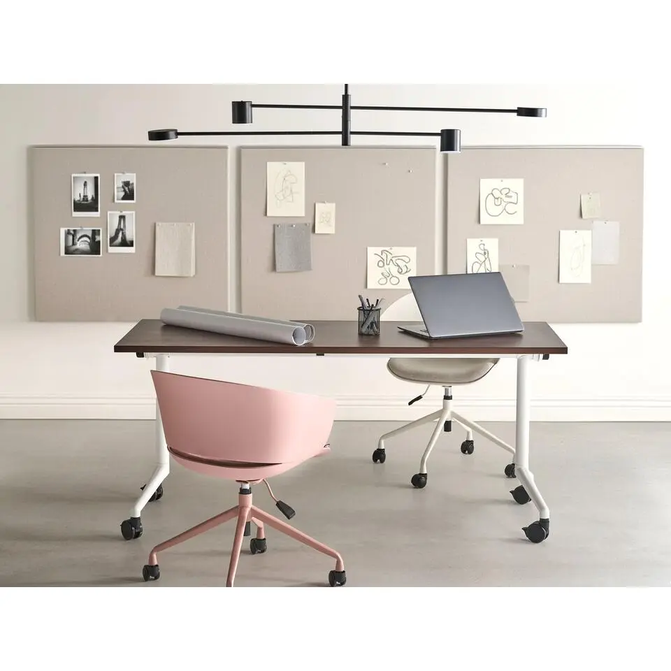 CAVI - Bureau inklapbaar - Donkerbruin/Wit - 160 x 60 cm - MFC