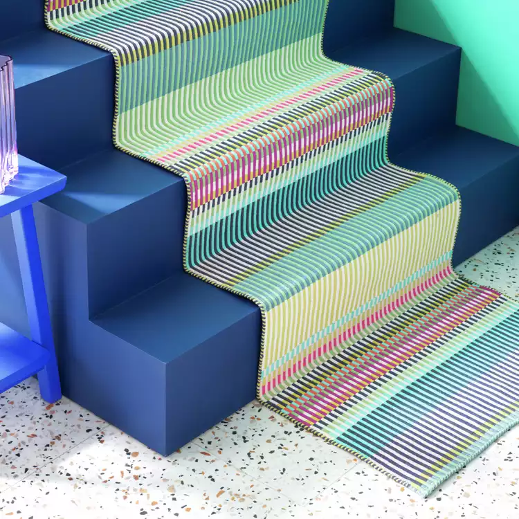 Margo Selby Buster Green Flatweave Runner - 66x200cm