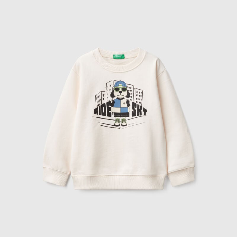 Crew neck sweatshirt with print