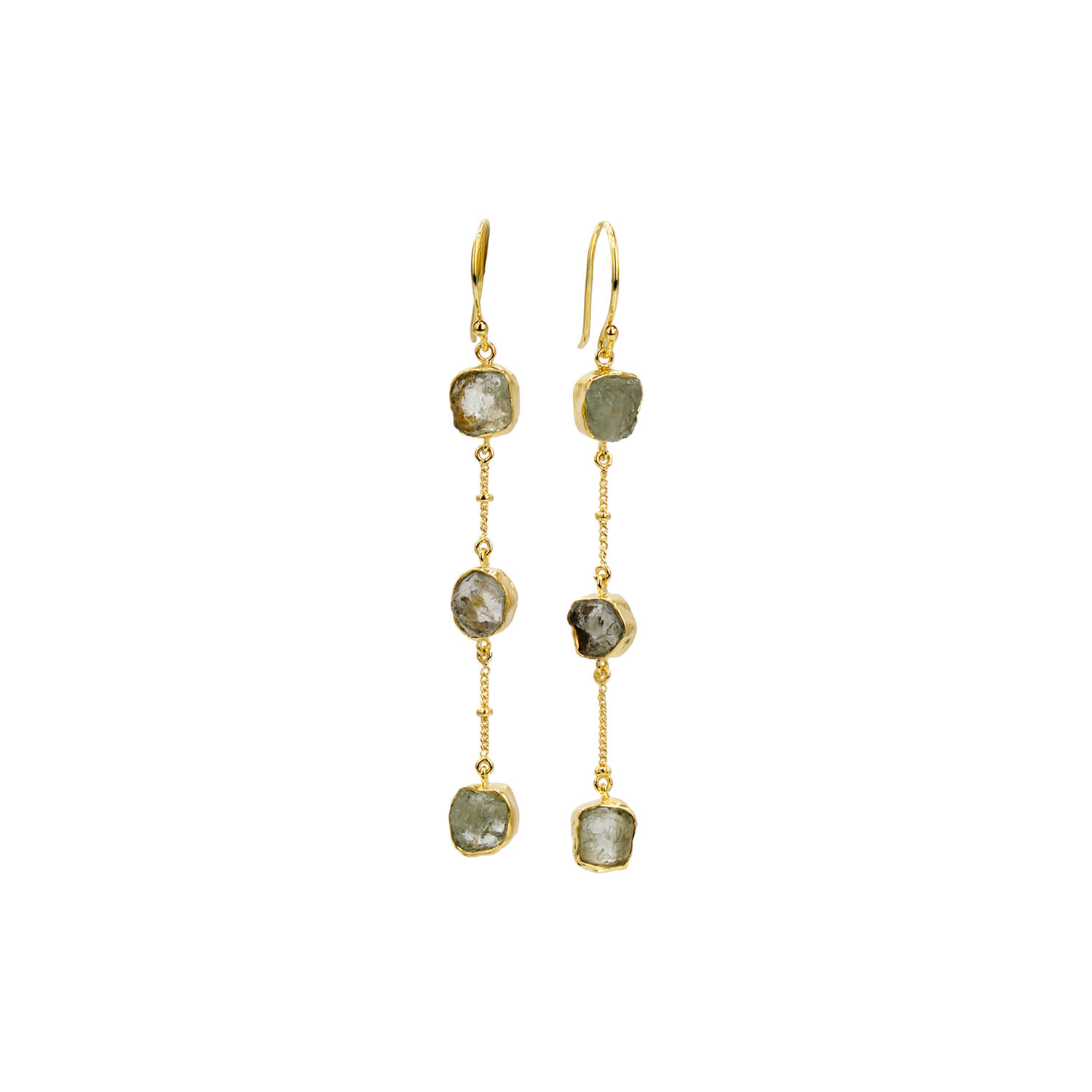 Sun Glitter Earrings, aquamarine