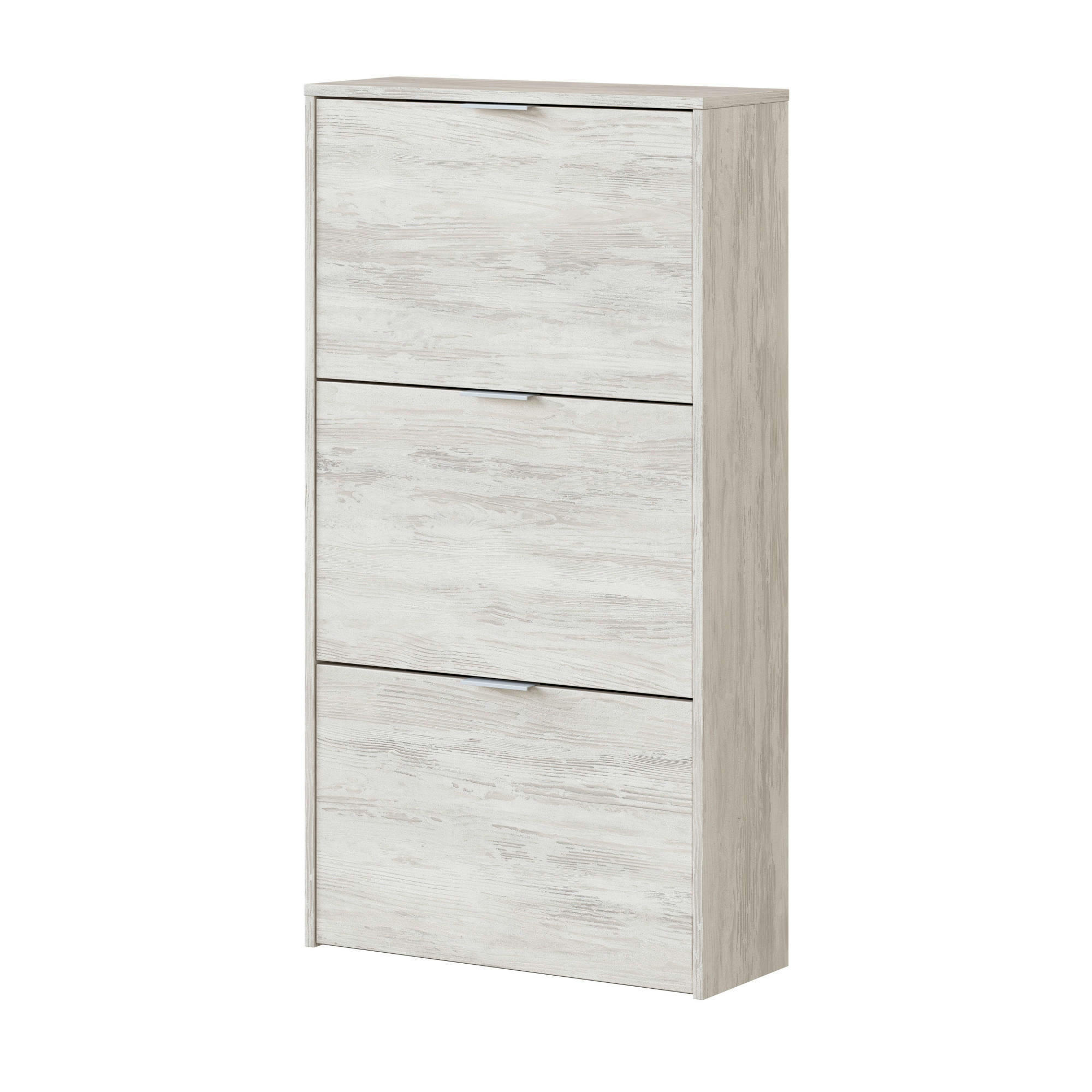 DCOSTA - Meuble à chaussures avec 3 portes pliantes effet bois blanc