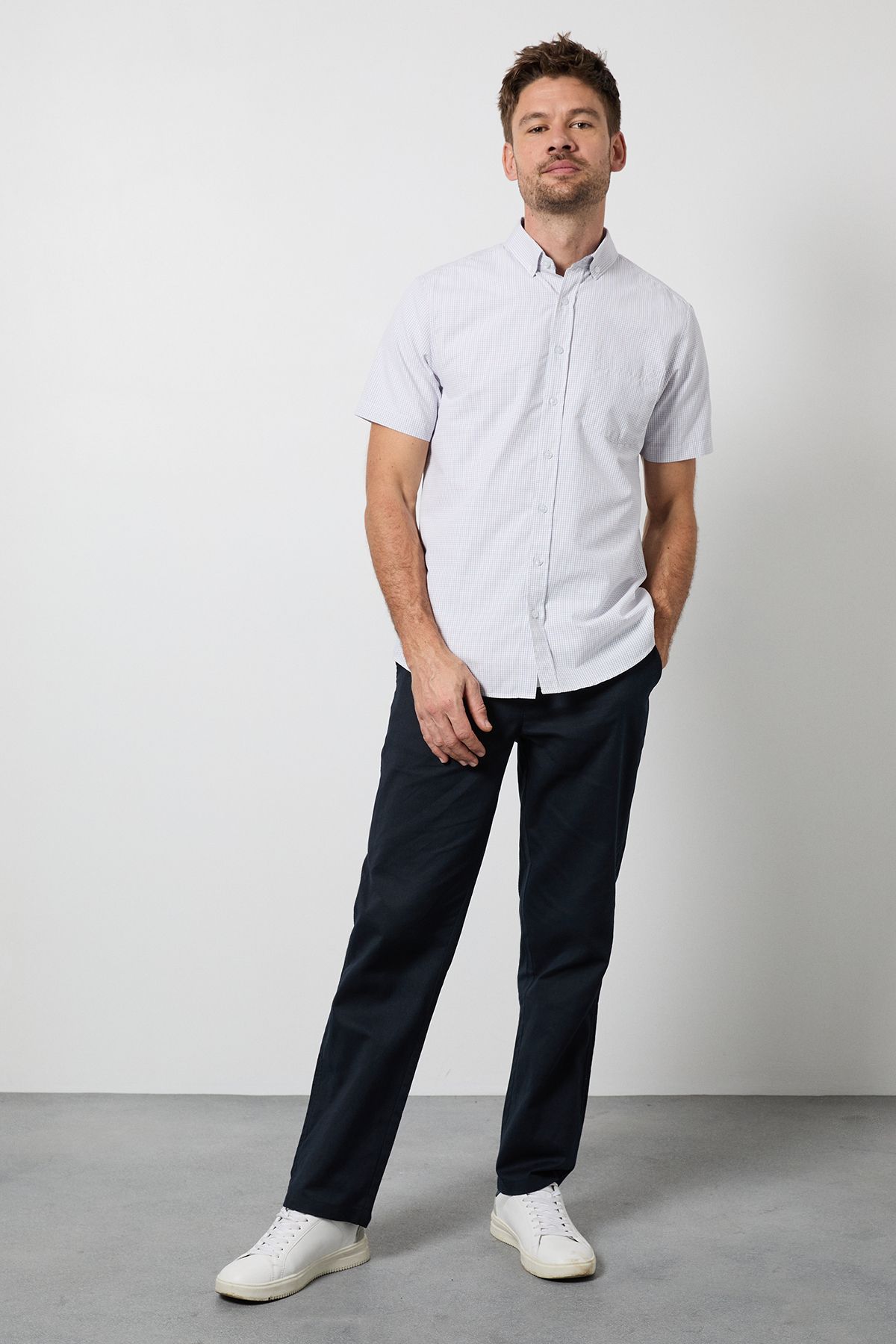 Maine White Green Heritage Check Short Sleeve