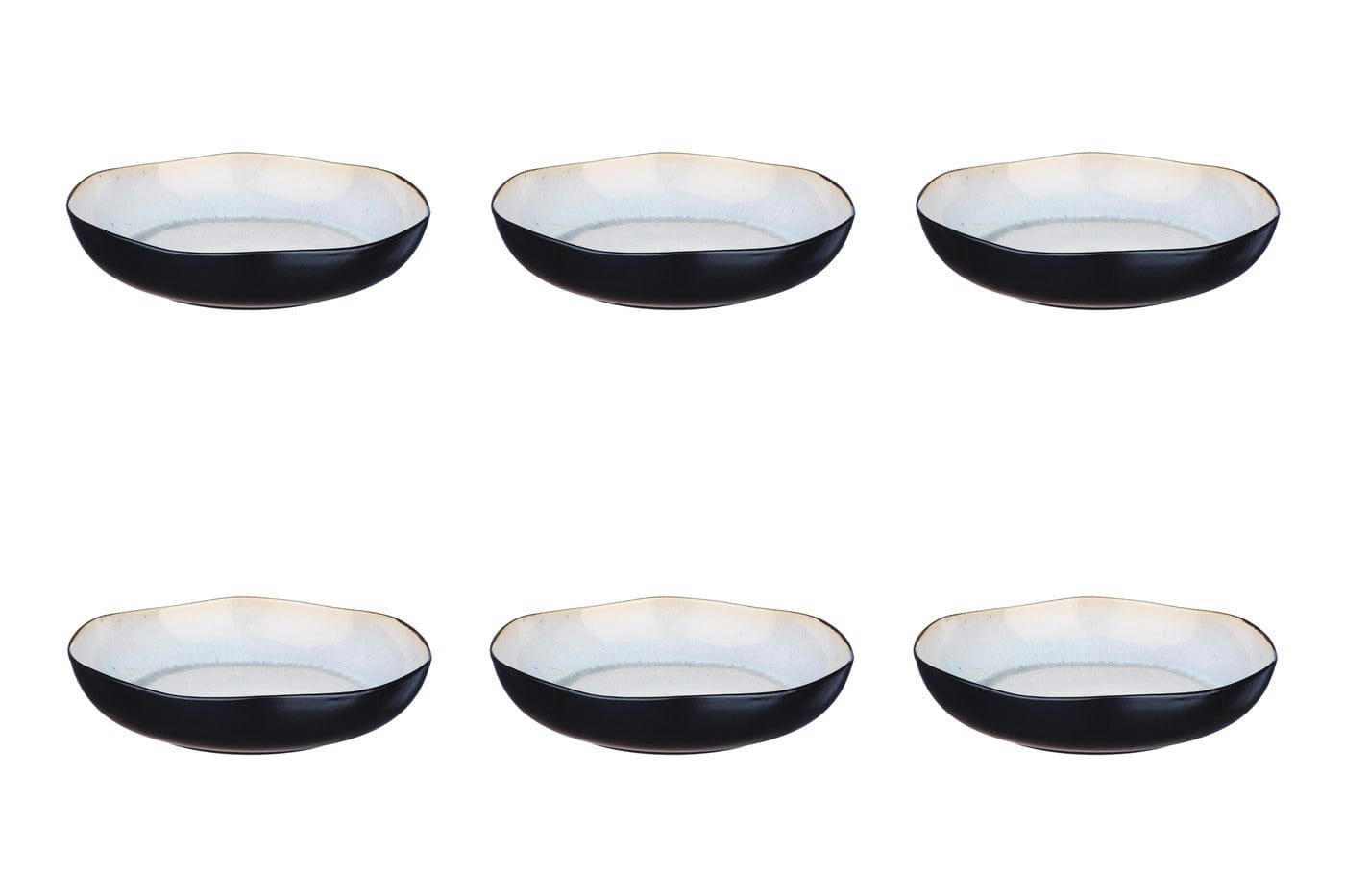 REACTIV - Lot de 6 assiettes creuses en grès blanc D22.5