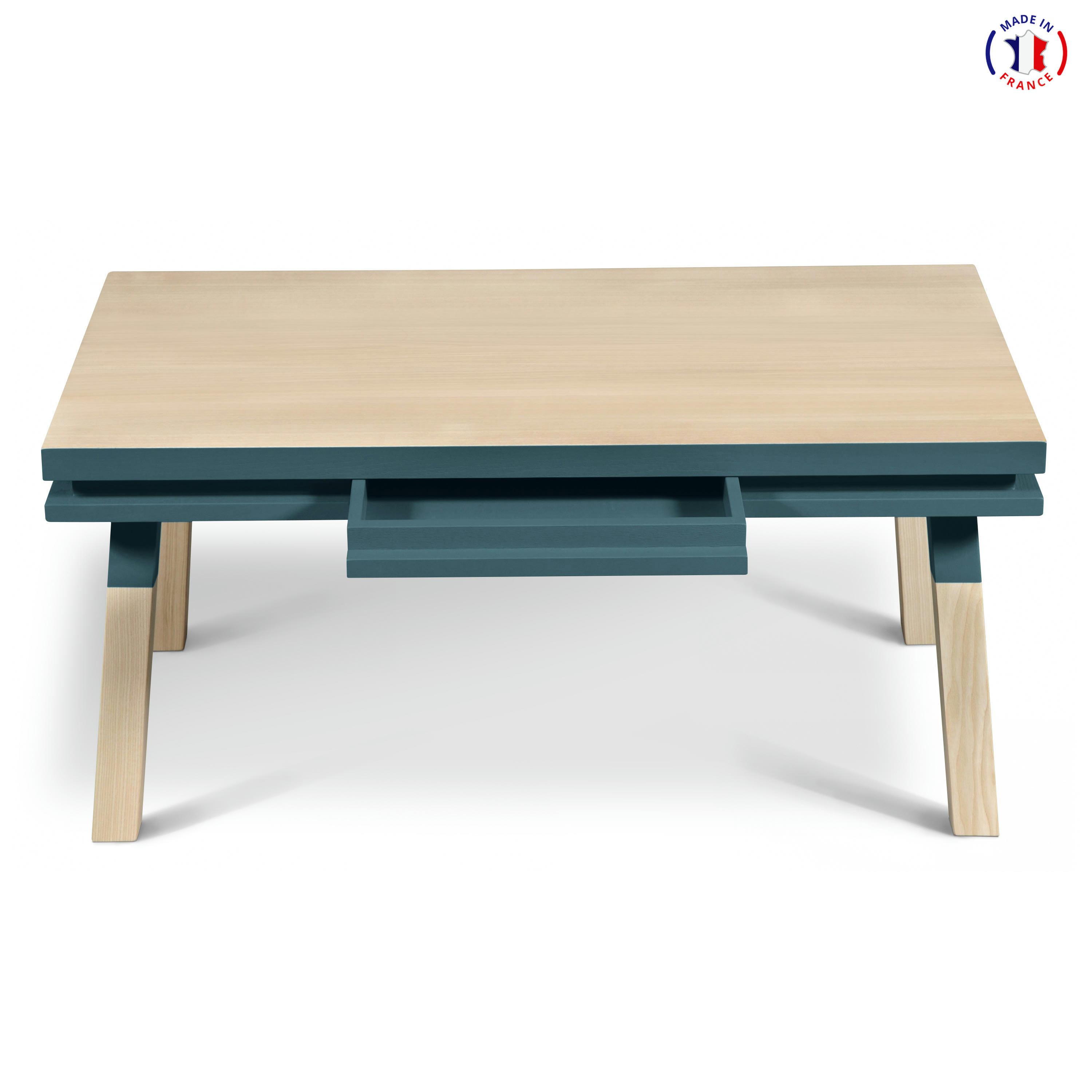 EGEE - Table basse avec tiroir 100 cm, 100% frêne massif