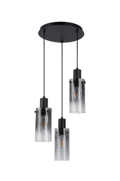 Lampa wisząca FUMEA czarna-dymiona 3xE27x60W wym:150x34x10cm IP20 Rabalux