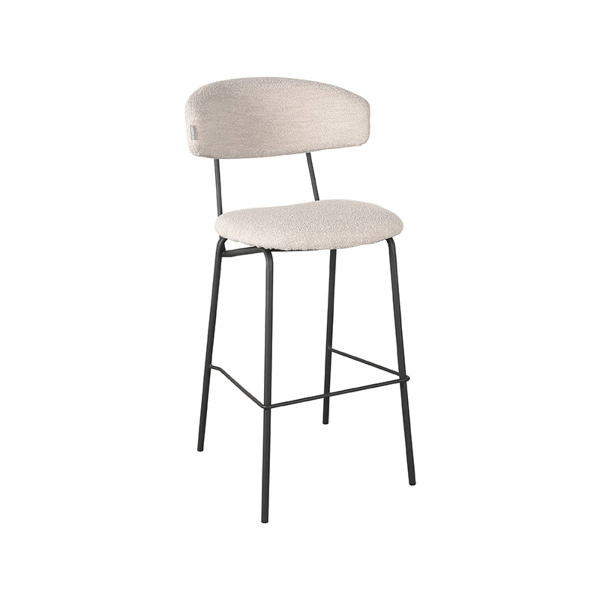 LABEL51 Barkruk Zack - Naturel Bouclé - Zithoogte 78cm - Set van 2