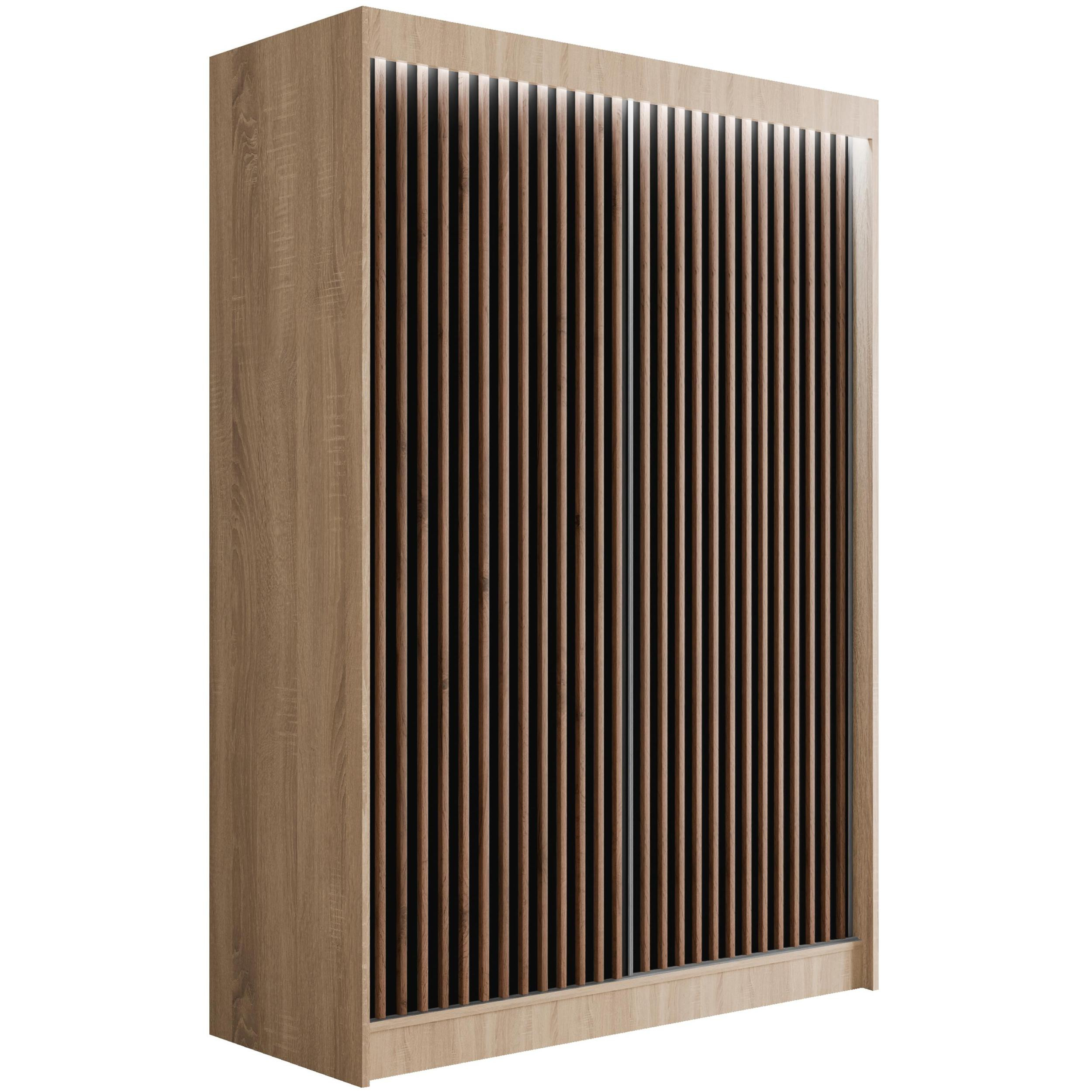 Szafa LED z drzwiami przesuwnymi i lamelami VILANv2 150 x 215 cm