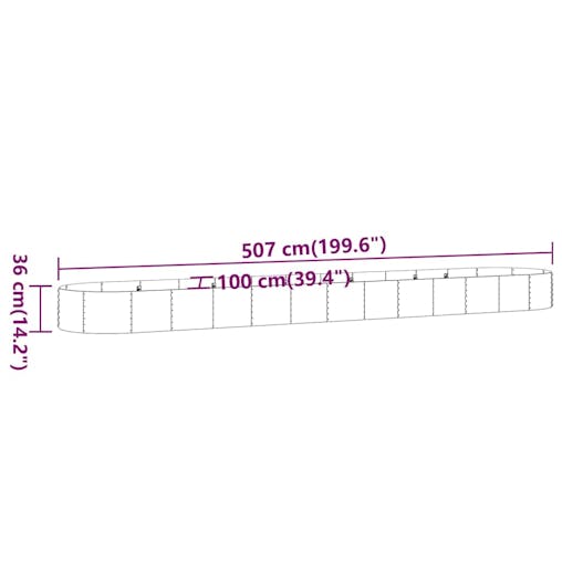 NNEVL Garden Planter Powder-coated Steel 507x100x36 cm Grey