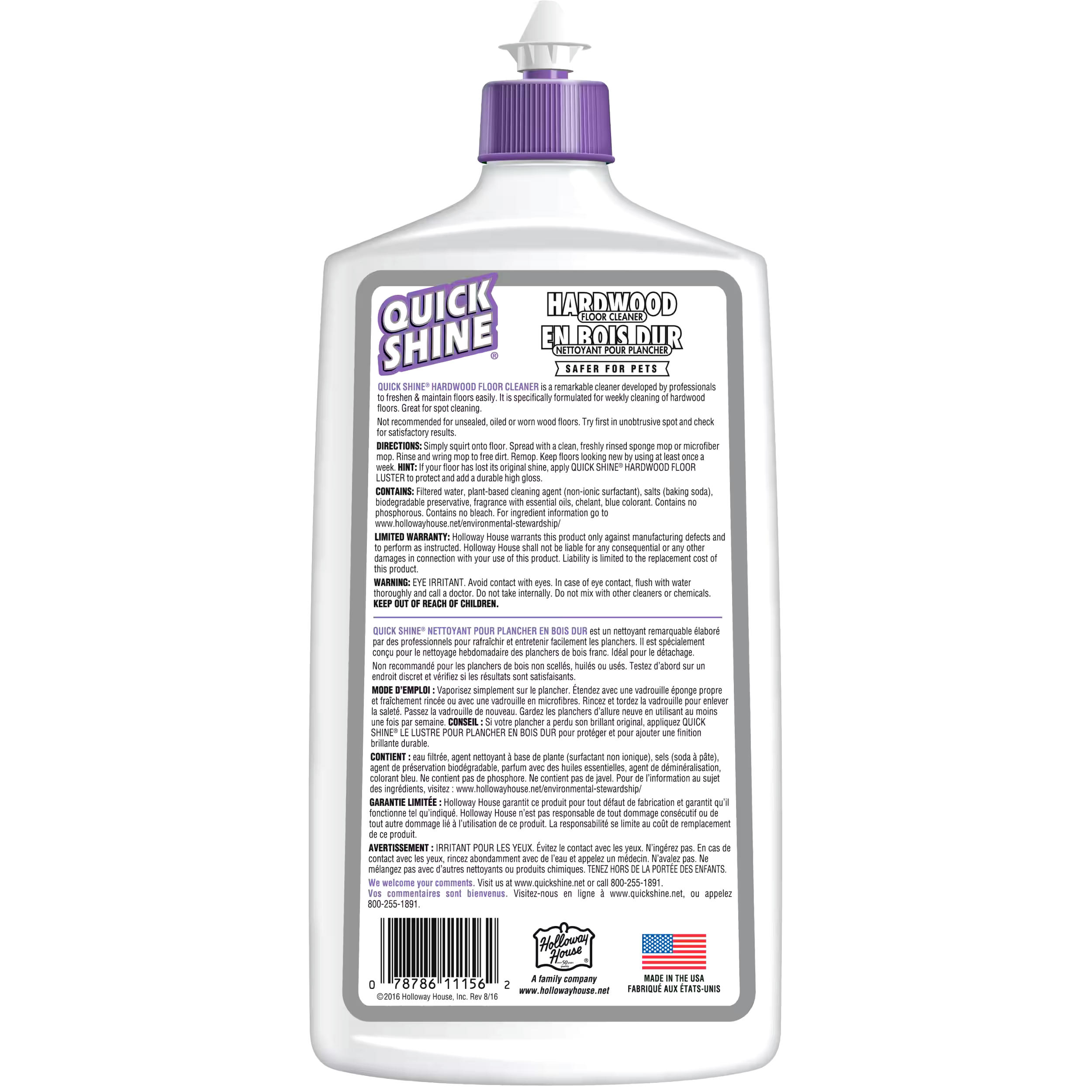 Quick Shine Hardwood Floor Cleaner, 800-mL