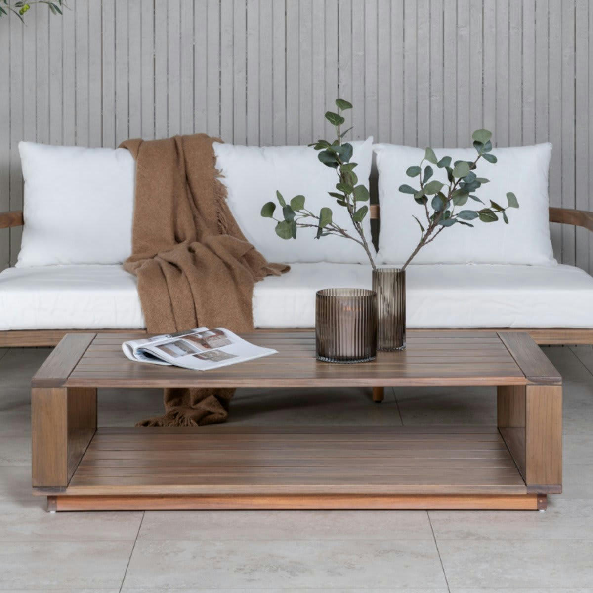 JAMARCA - Table basse extérieur 120x60cm en bois massif