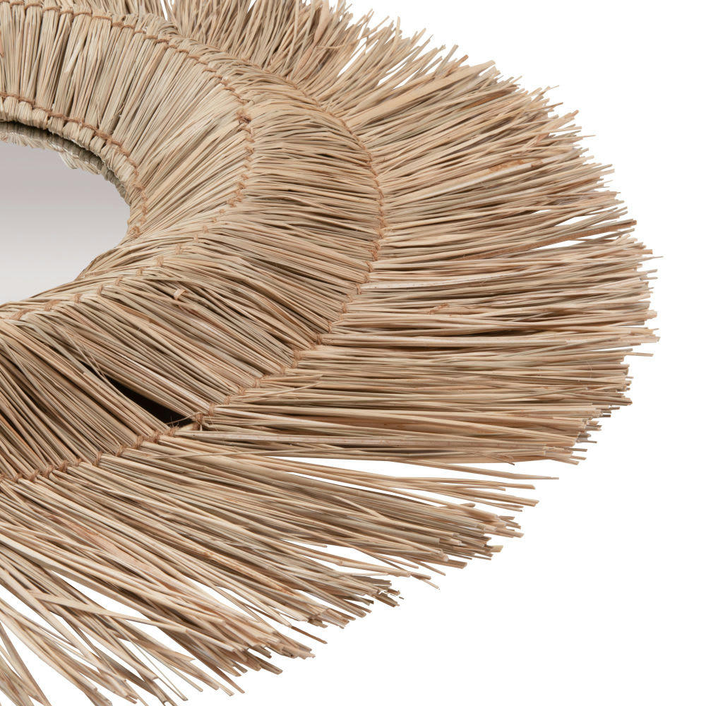 NADER - Miroir rond en jonc de mer tressé beige D90