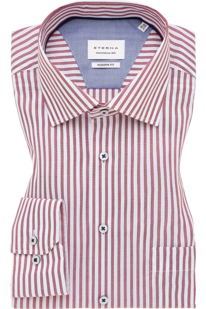 ETERNA Modern Fit Hemd rot, Gestreift