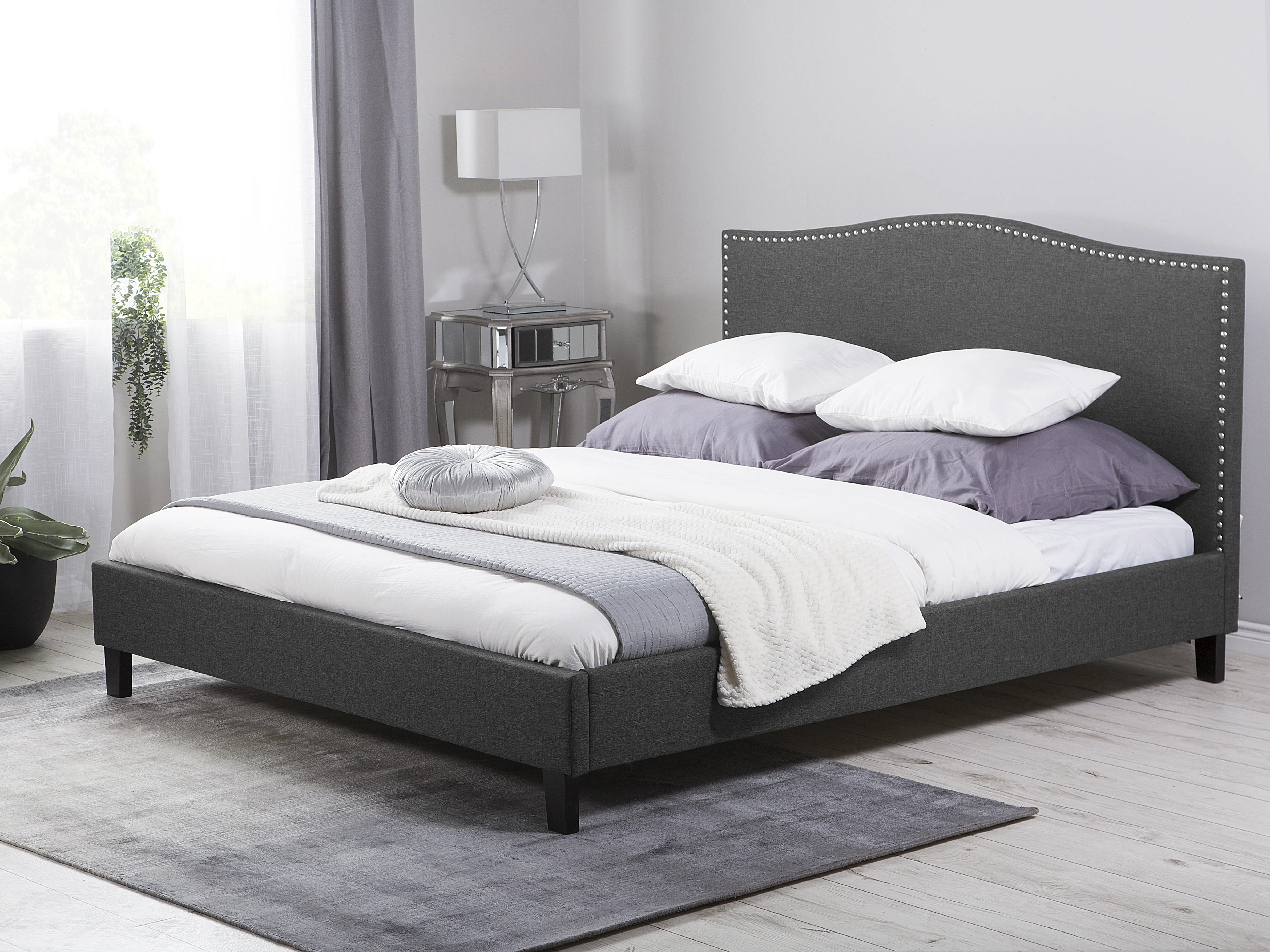 Bed Fabric MONTPELLIER 180 x 200 cm (EU Super King) Dark Grey