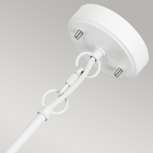 Lampa wisząca satynowa biel-polerowany nikiel Corona 2xE27x60W Elstead