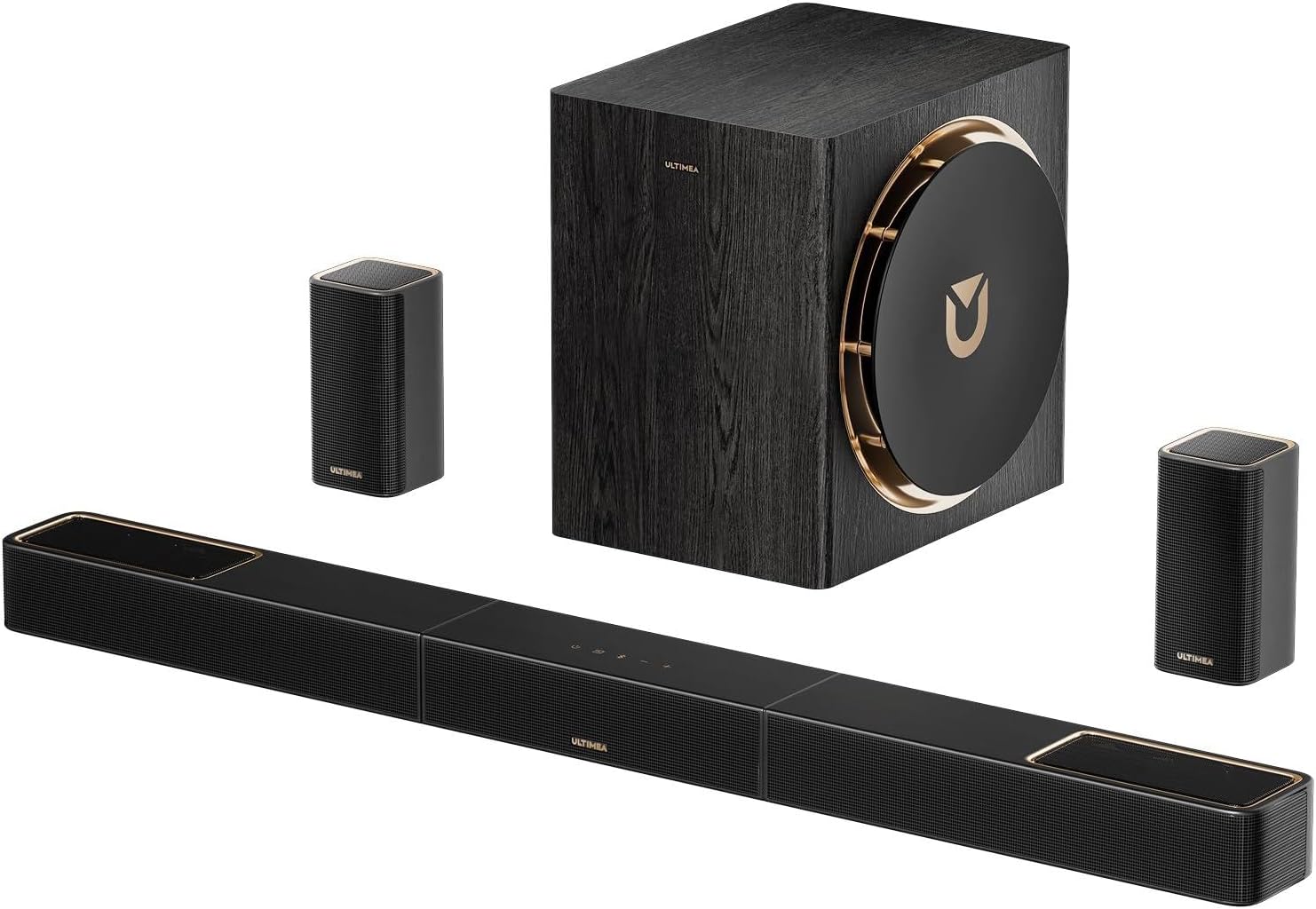 ULTIMEA Skywave X50 5.1.4ch Wireless Surround Sound System for TV  760W Professional Sound Bar w/Dolby Atmos  2 Wireless Surround Speakers & 8 Subwoofer  GaN Amplifier  4K HDR Pass-Through  HDMI eARC