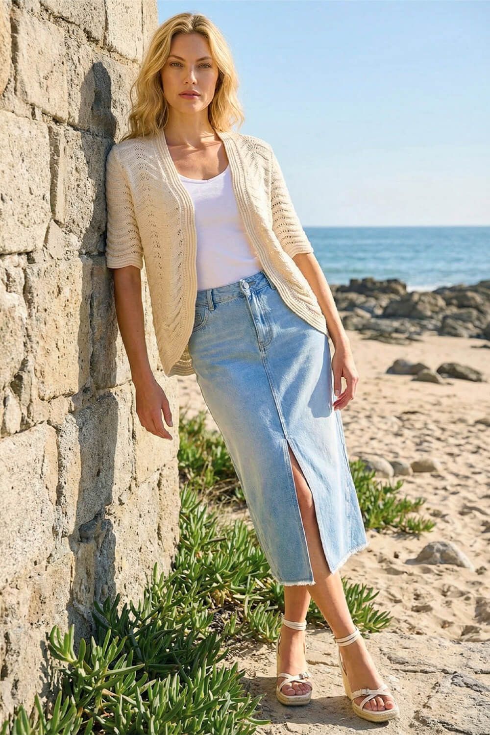 Roman Wave Soft Knit Shrug