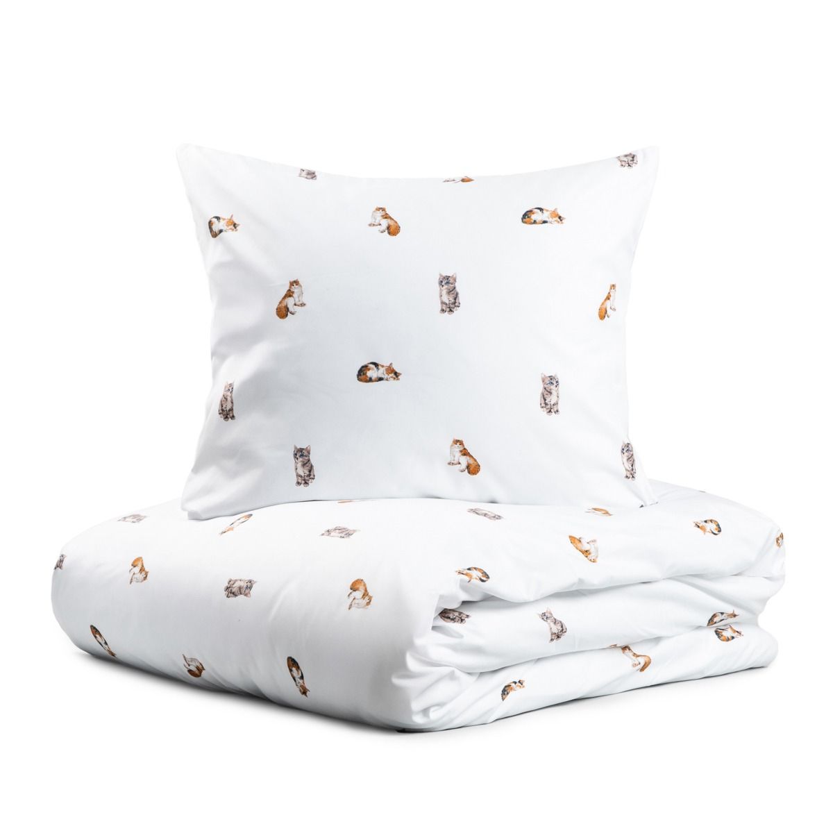 POŚCIEL GATTINO z mikrofibry w kotki 220X200 2X[50X60]